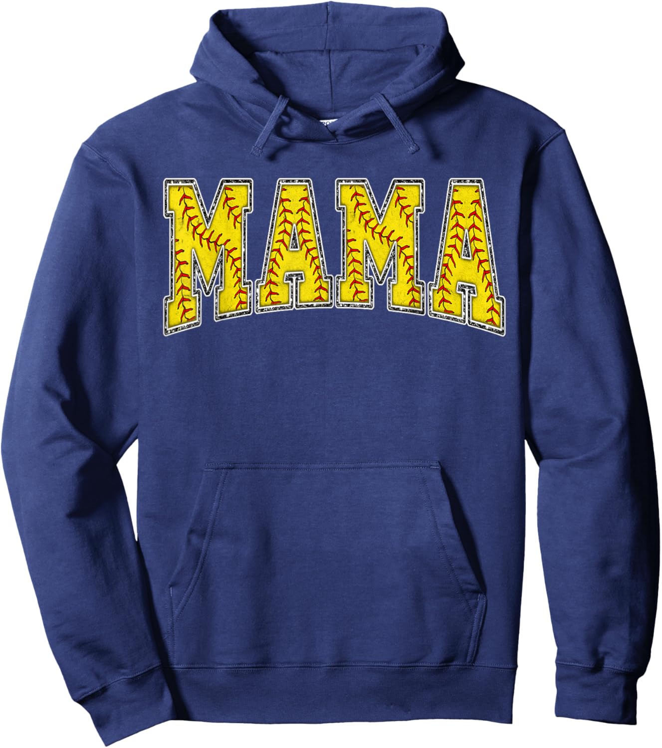 Softball Mama Softball Mom Mothers Day Women Proud Retro Hoodie - Hoodie | Navy