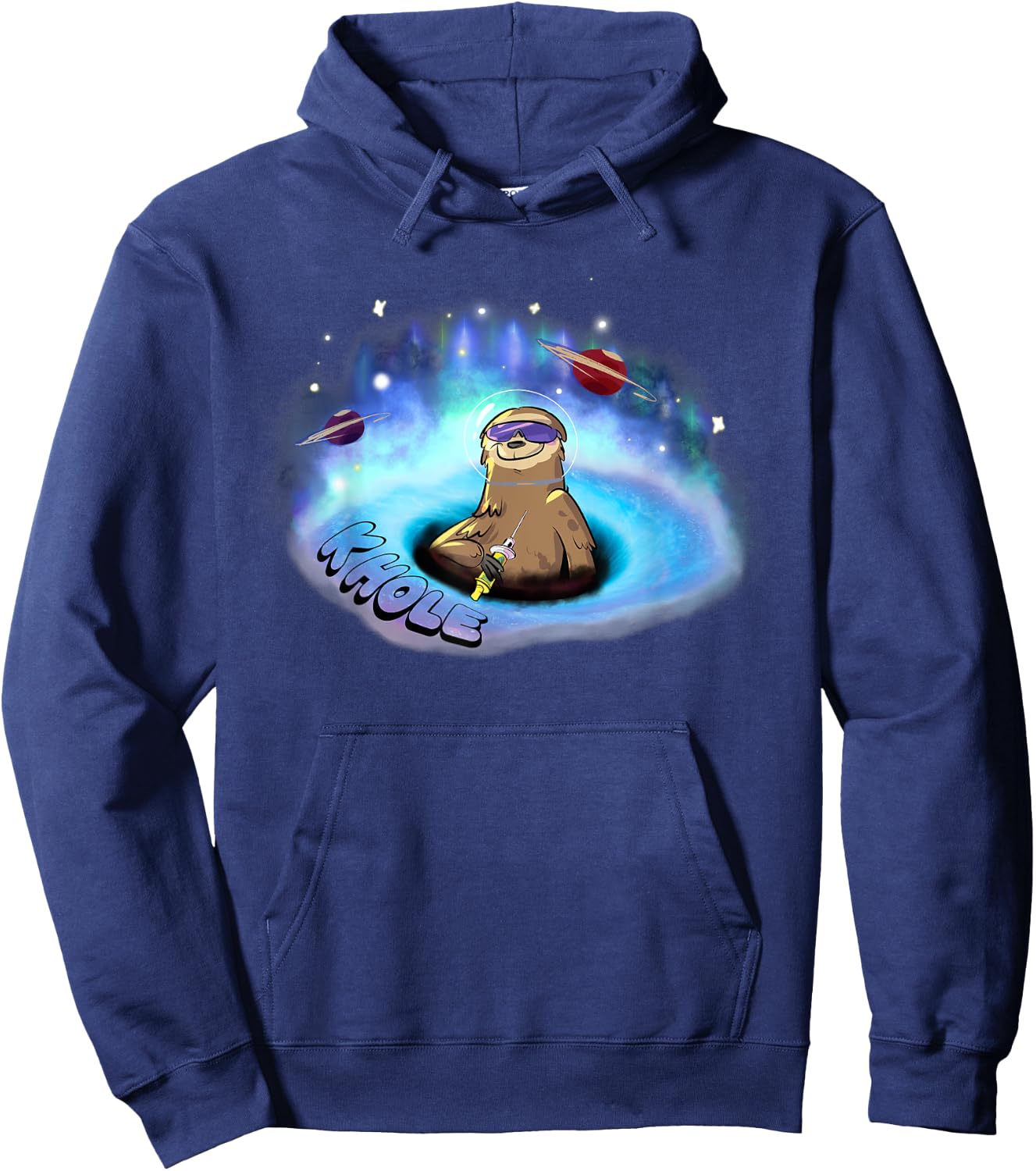 Fun Ketamine space sloth in the k hole black hole anesthesia Hoodie - Hoodie | Navy