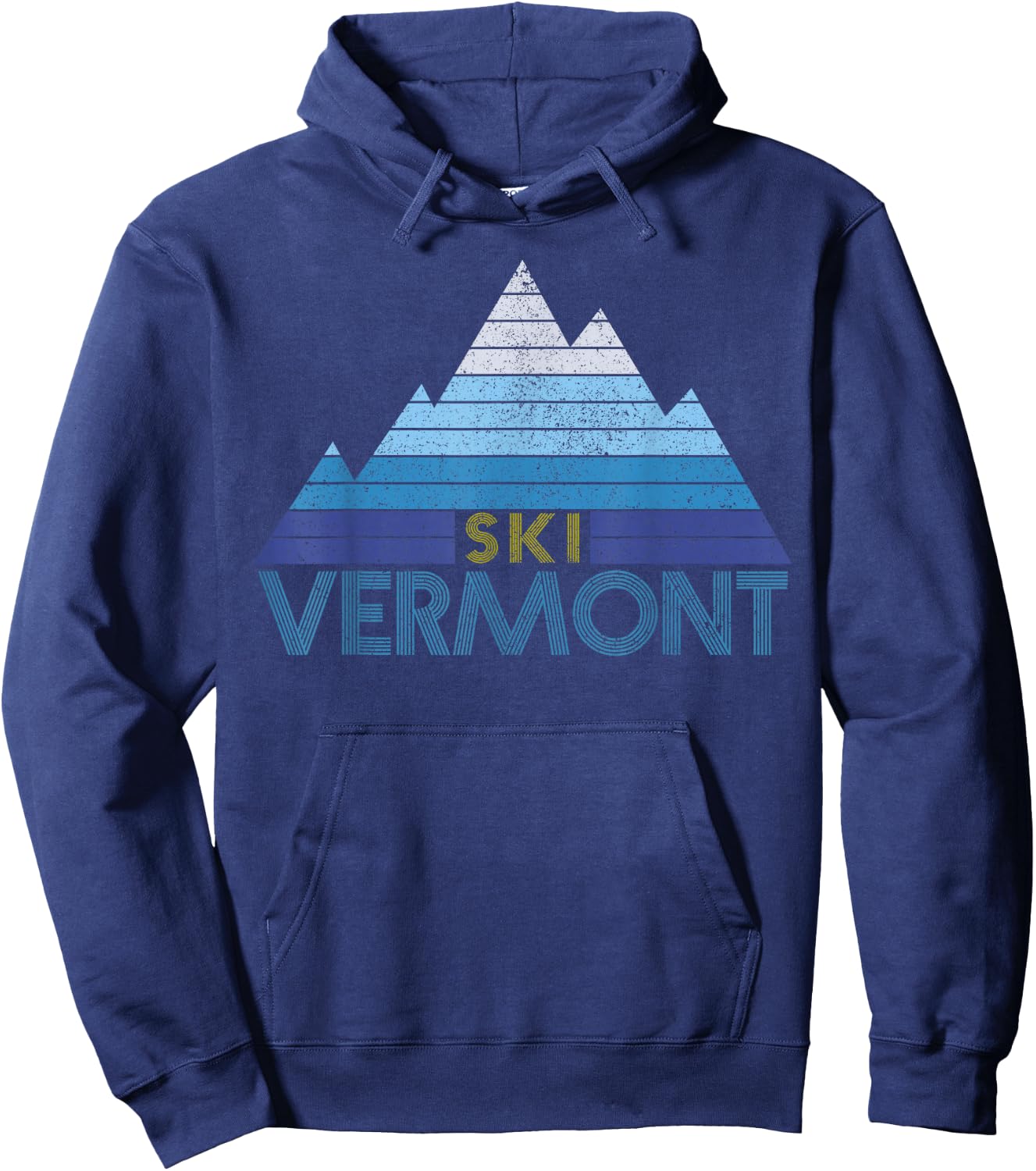 Vermont Ski Souvenir Vintage Mountain Sports Winter Sports Hoodie - Hoodie | Navy