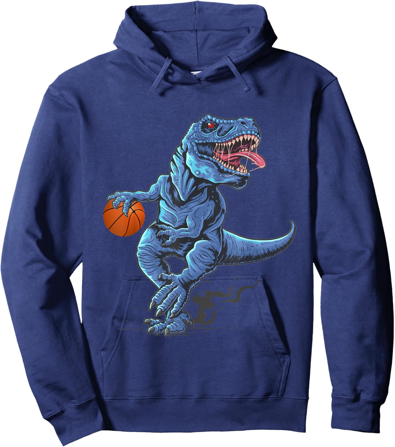 Funny Trex Dinosaur Playing Basketball Player Lover Hoodie - Hoodie | Navy