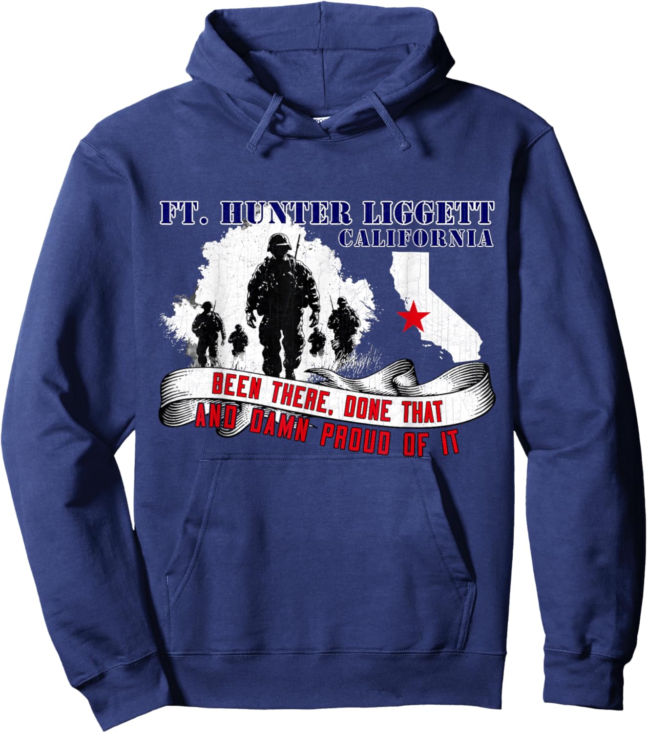 Fort Hunter Liggett California US Military Base Veterans Day Hoodie - Hoodie | Navy