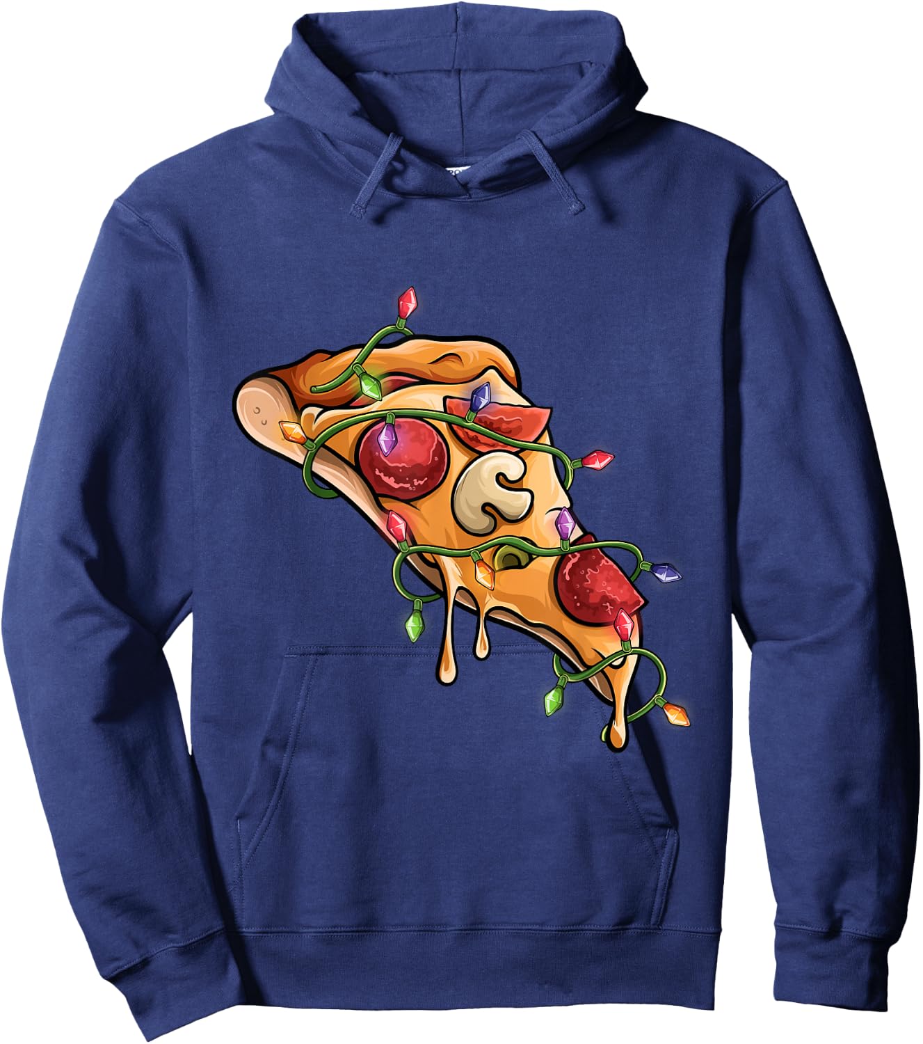 slice of pizza Christmas PJs pizza pajama men women kids Hoodie - Hoodie | Navy