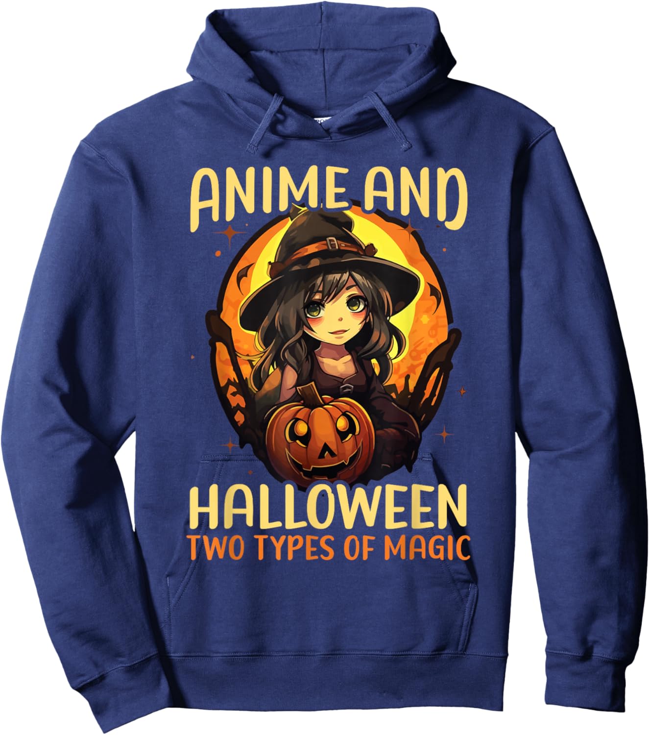 Anime Halloween Kawaii Trick Or Treat Spooky Manga Reader Hoodie - Hoodie | Navy