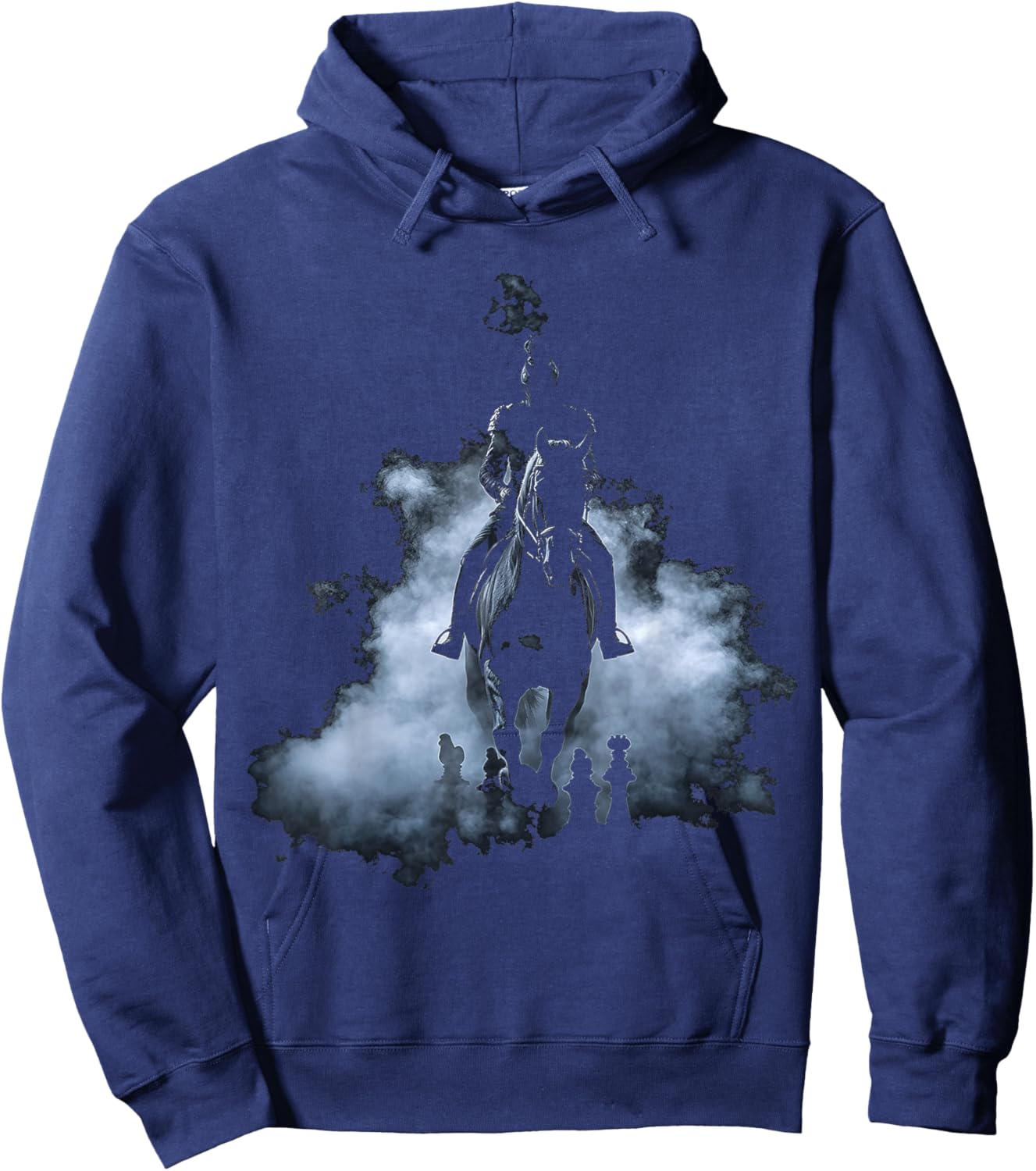 Horse Illustration Men Animal Pattern Lover Portrait Art Horse Hoodie - Hoodie | Navy