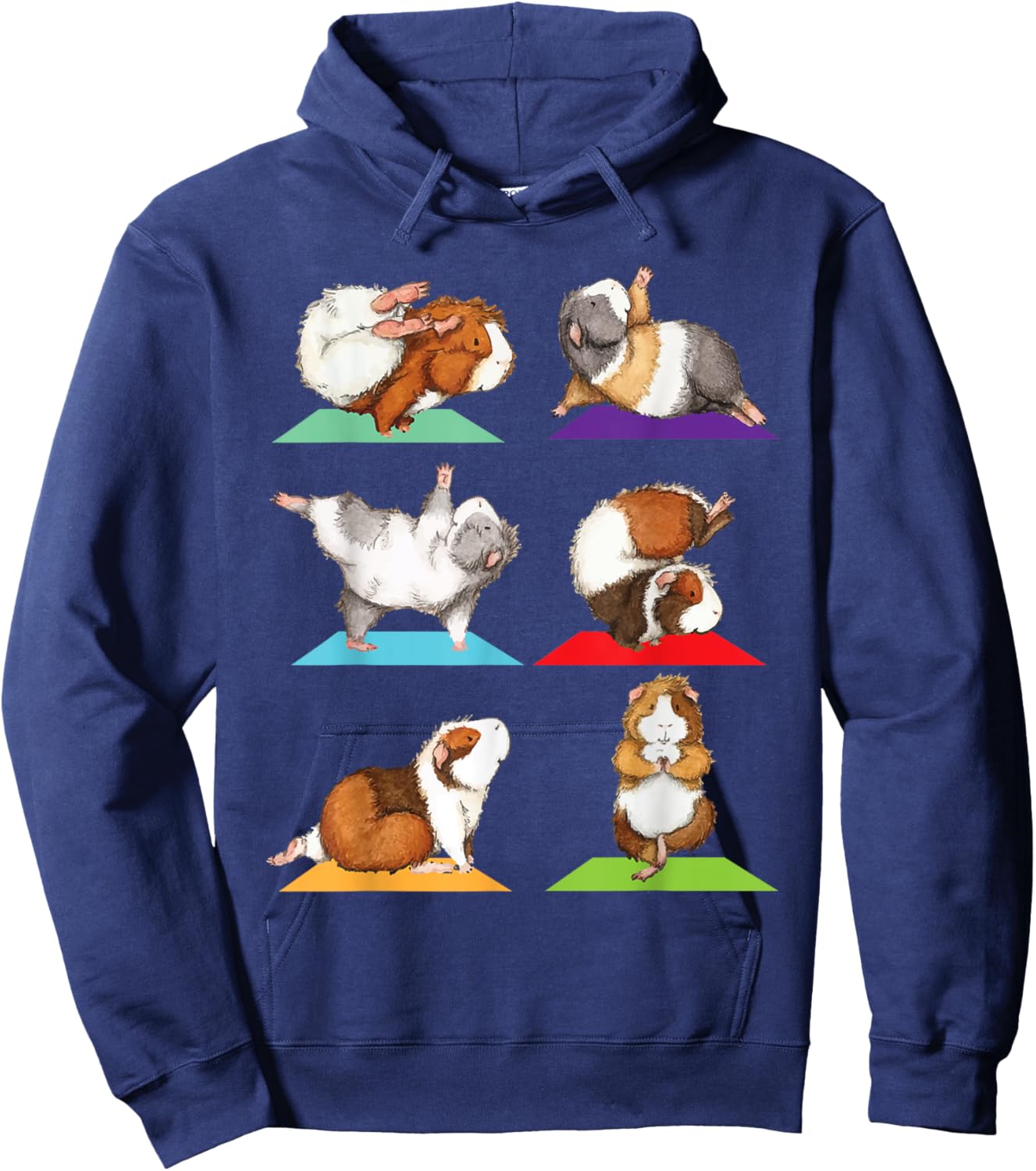 Guinea Pig Yoga - Fitness Exercise Animal Rodent Pet Lover Hoodie - Hoodie | Navy