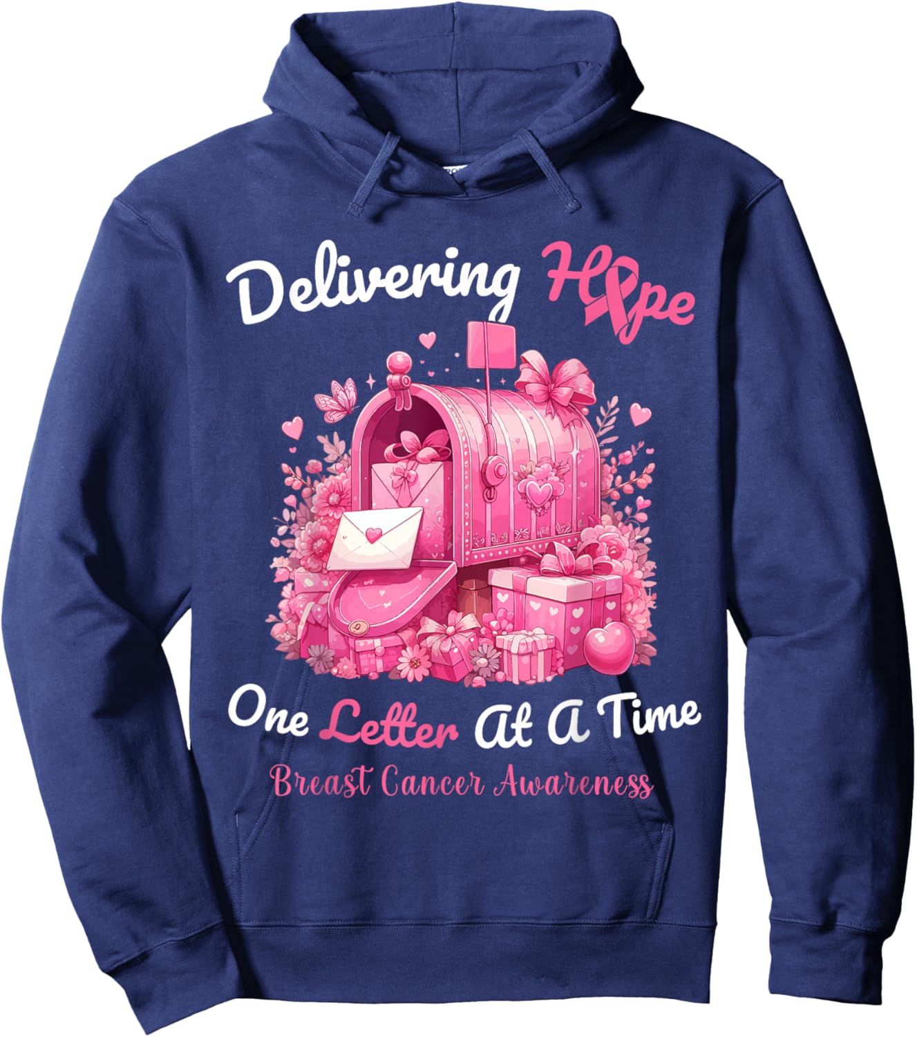Postal Clerk Breast Cancer Awareness October We Wear Pink Hoodie - Hoodie | Navy