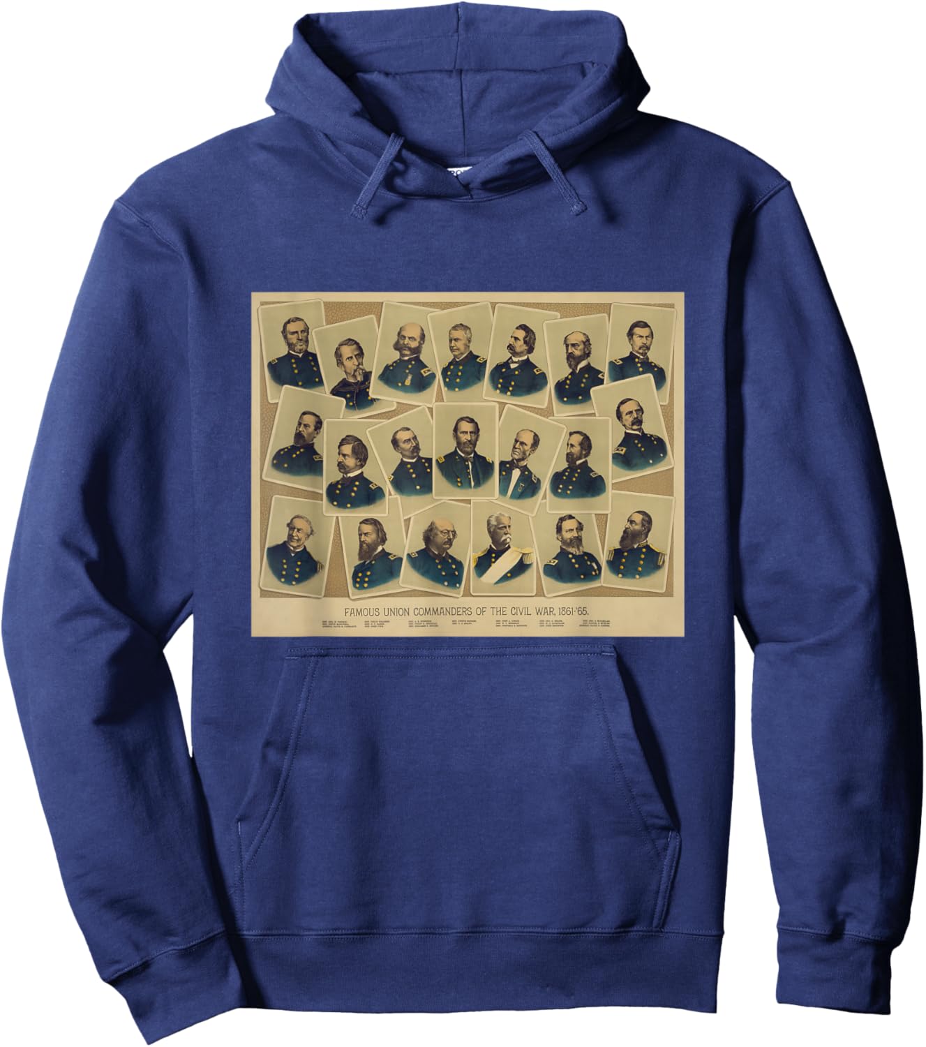 Vintage Union Generals of The US Civil War (1884) Hoodie - Hoodie | Navy