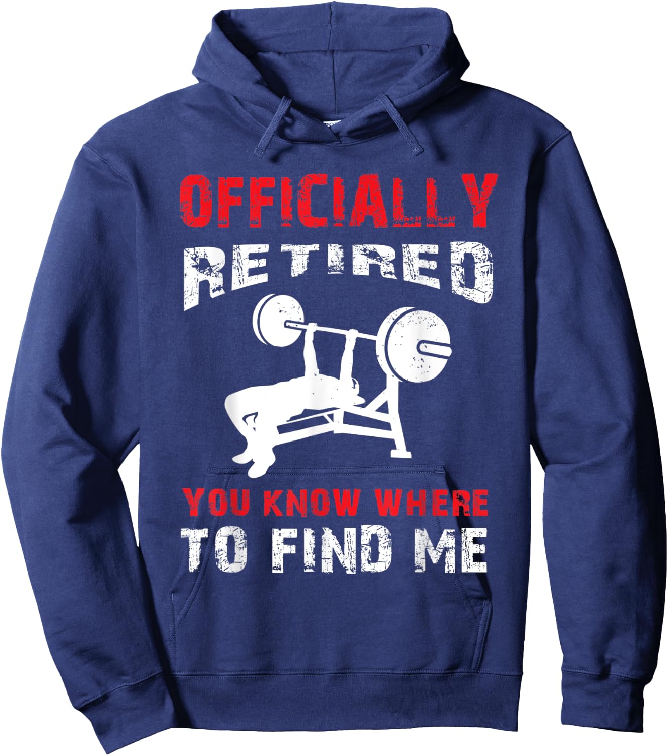 Bodybuilder Retirement Gift Retired Bodybuilding Benchpress Hoodie - Hoodie | Navy
