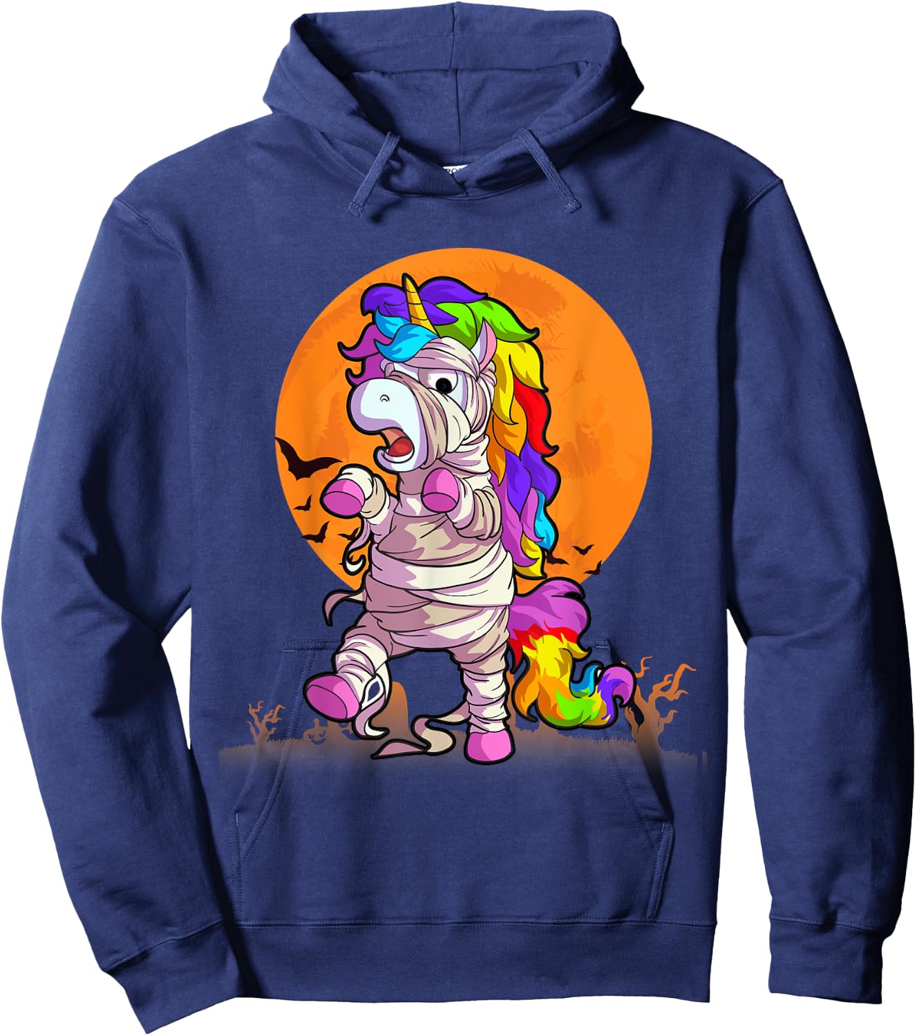 Mummy Unicorn Halloween Girls Unicorn Halloween Hoodie - Hoodie | Navy