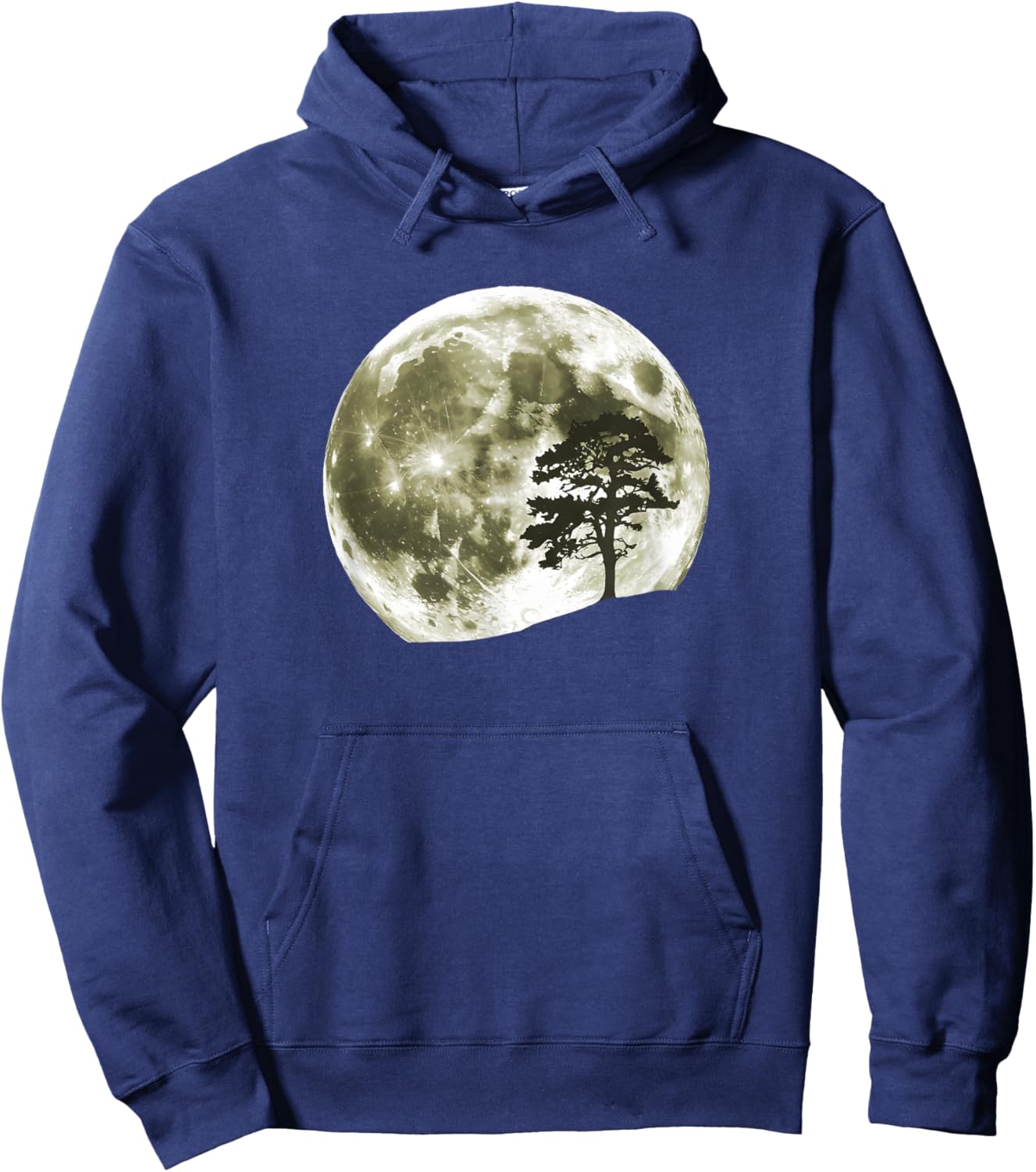 Trees Nature Mountains Full Moon Adventure Outdoor Wildlife Hoodie - Hoodie | Navy