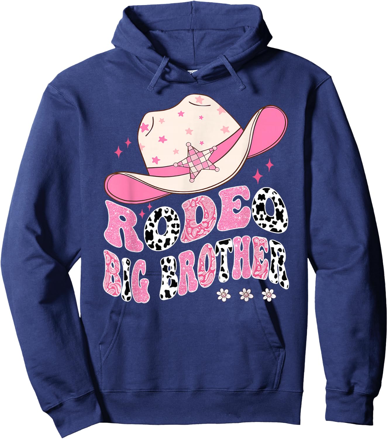 Rodeo Big Brother Pink CowGirl 1St Birthday Family Matching Hoodie - Hoodie | Navy