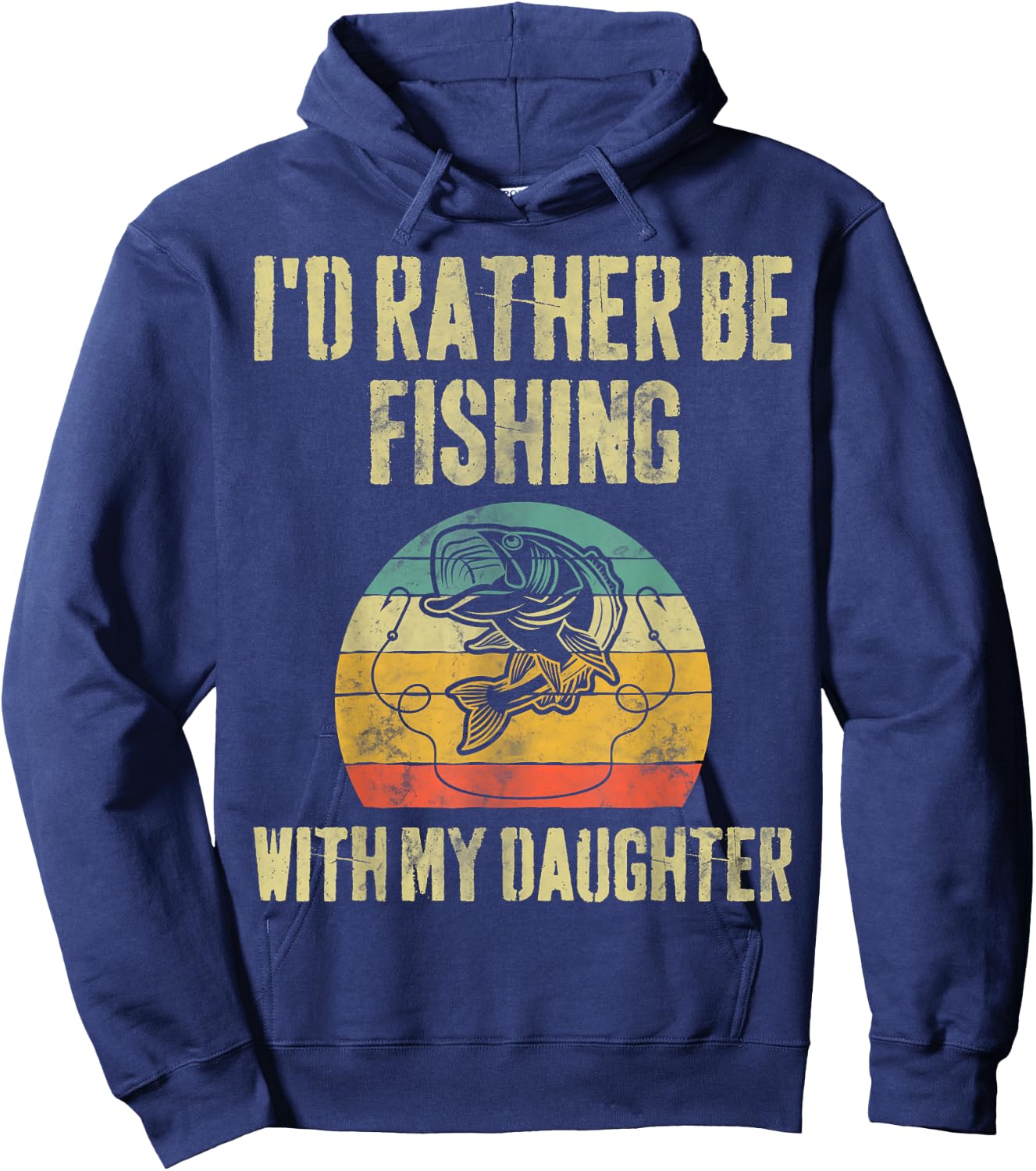 I'd Rather Be Fishing With My Daughter Funny Fisherman Hoodie - Hoodie | Navy
