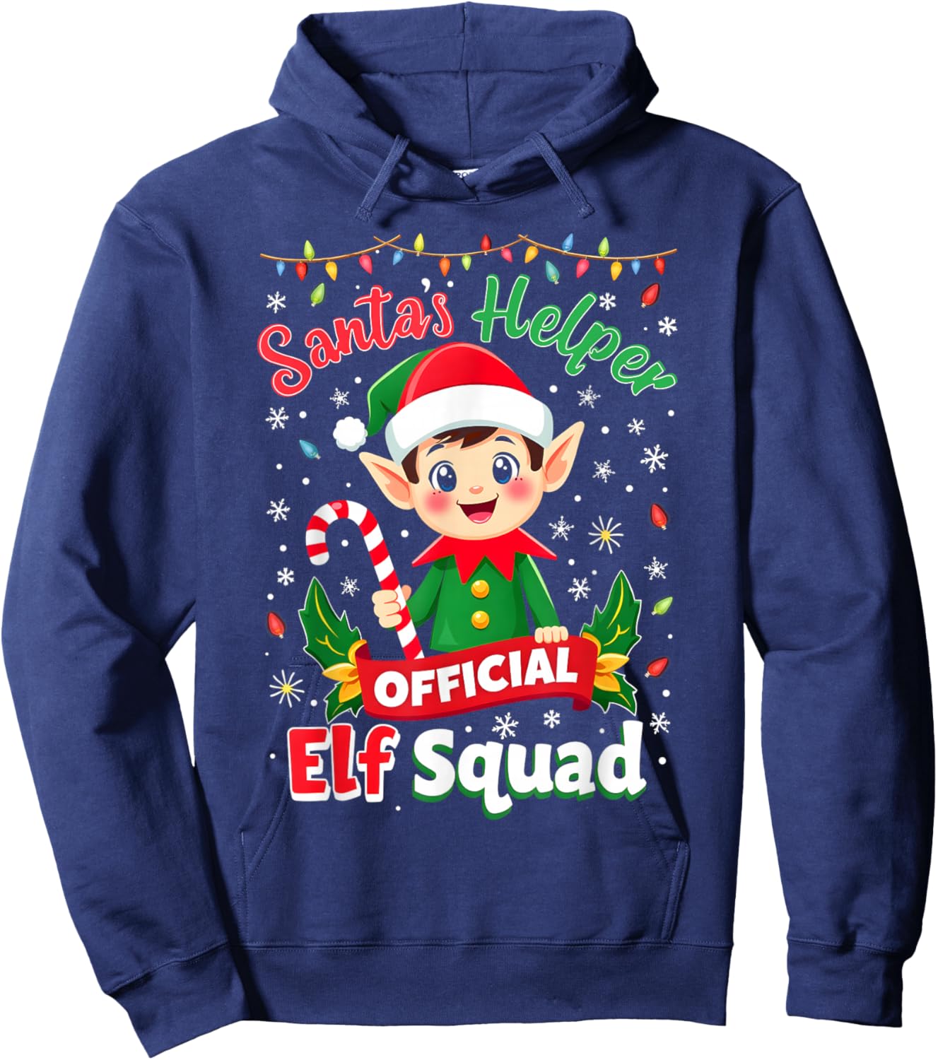 Elf Squad Santa's Holiday Helper Cute Elves Family Group Hoodie - Hoodie | Navy