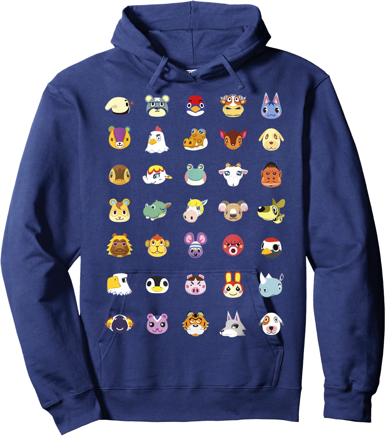 Animal Crossing: New Horizons Vintage Nintendo Faces Line Up Hoodie - Hoodie | Navy