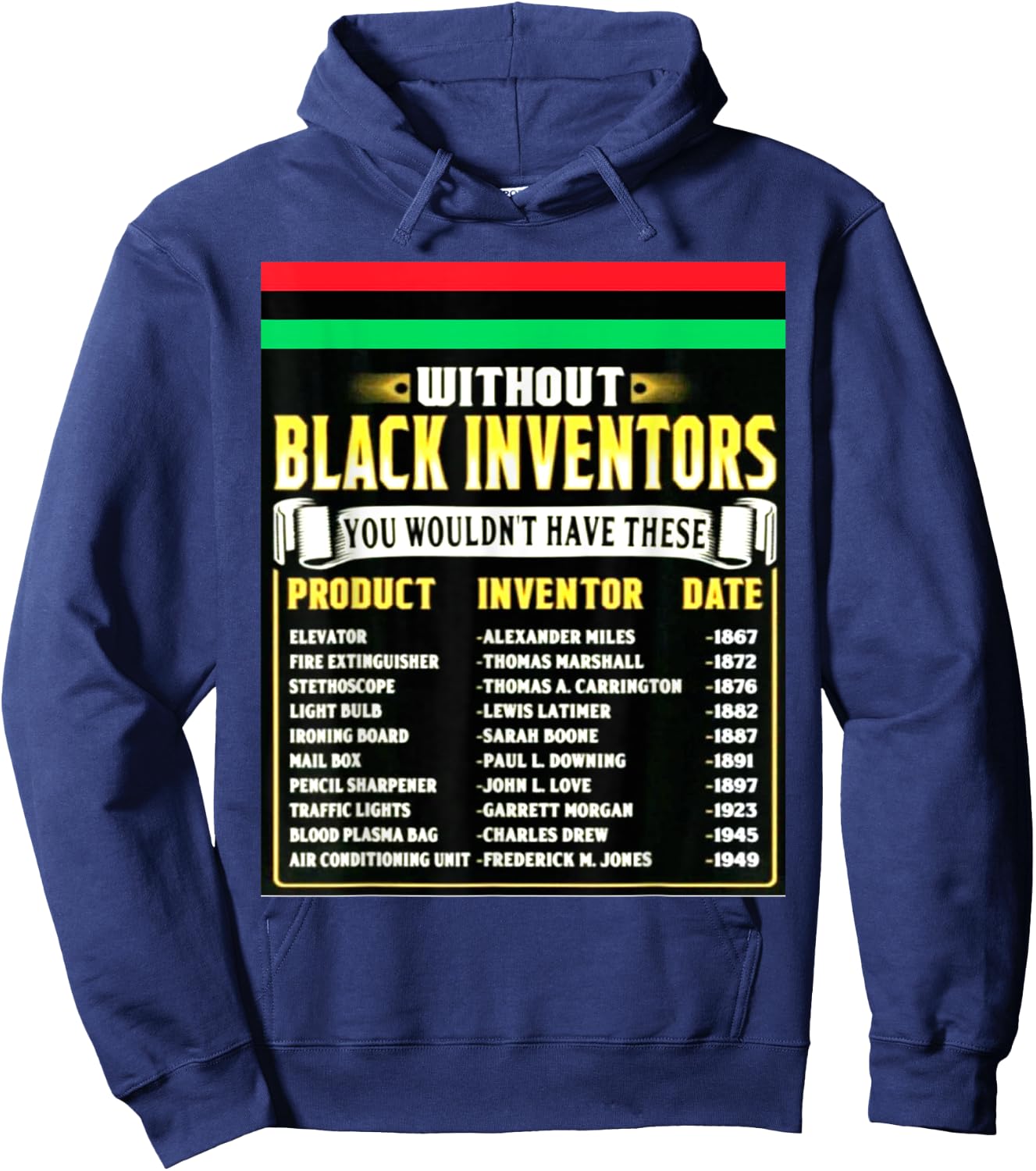 History Of Black Inventors Black History Month 2A1 Hoodie - Hoodie | Navy