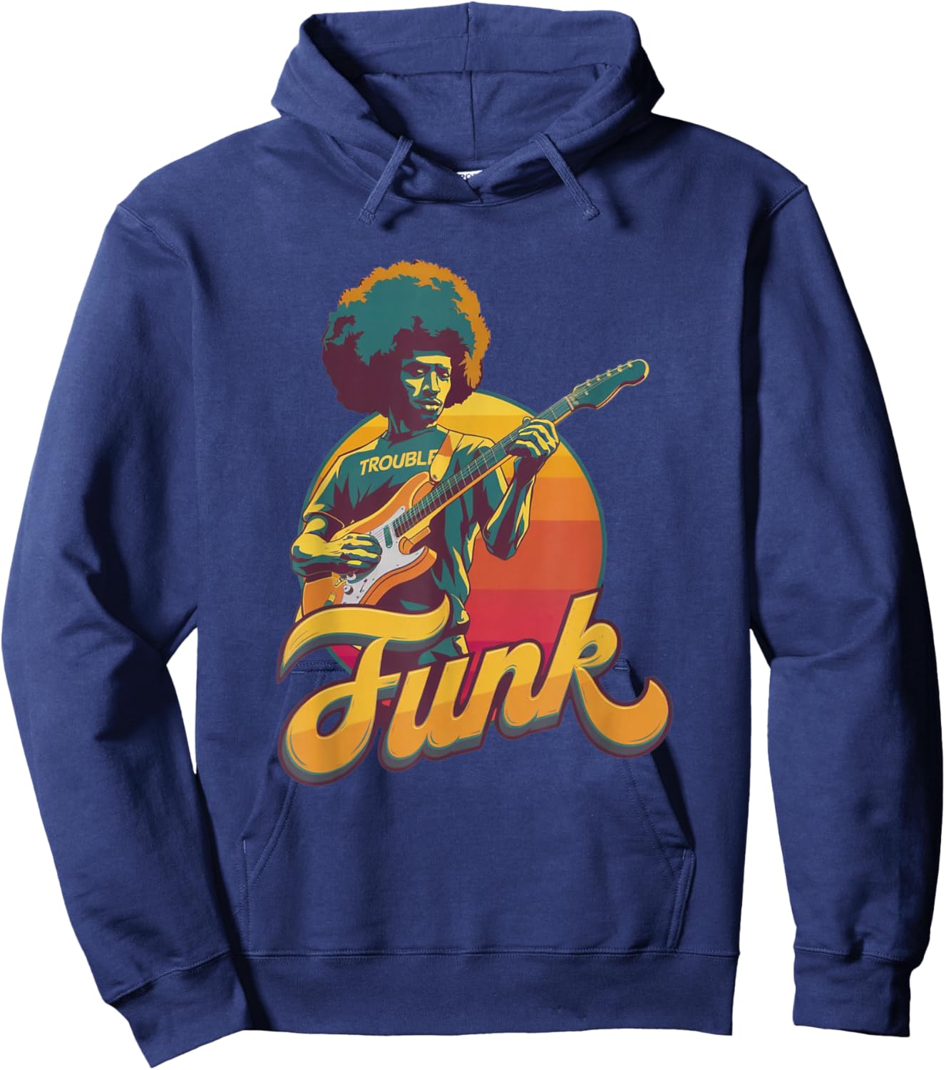 70s Retro Funk Afro Band Guitarist - Jazz Funk & Soul Hoodie - Hoodie | Navy