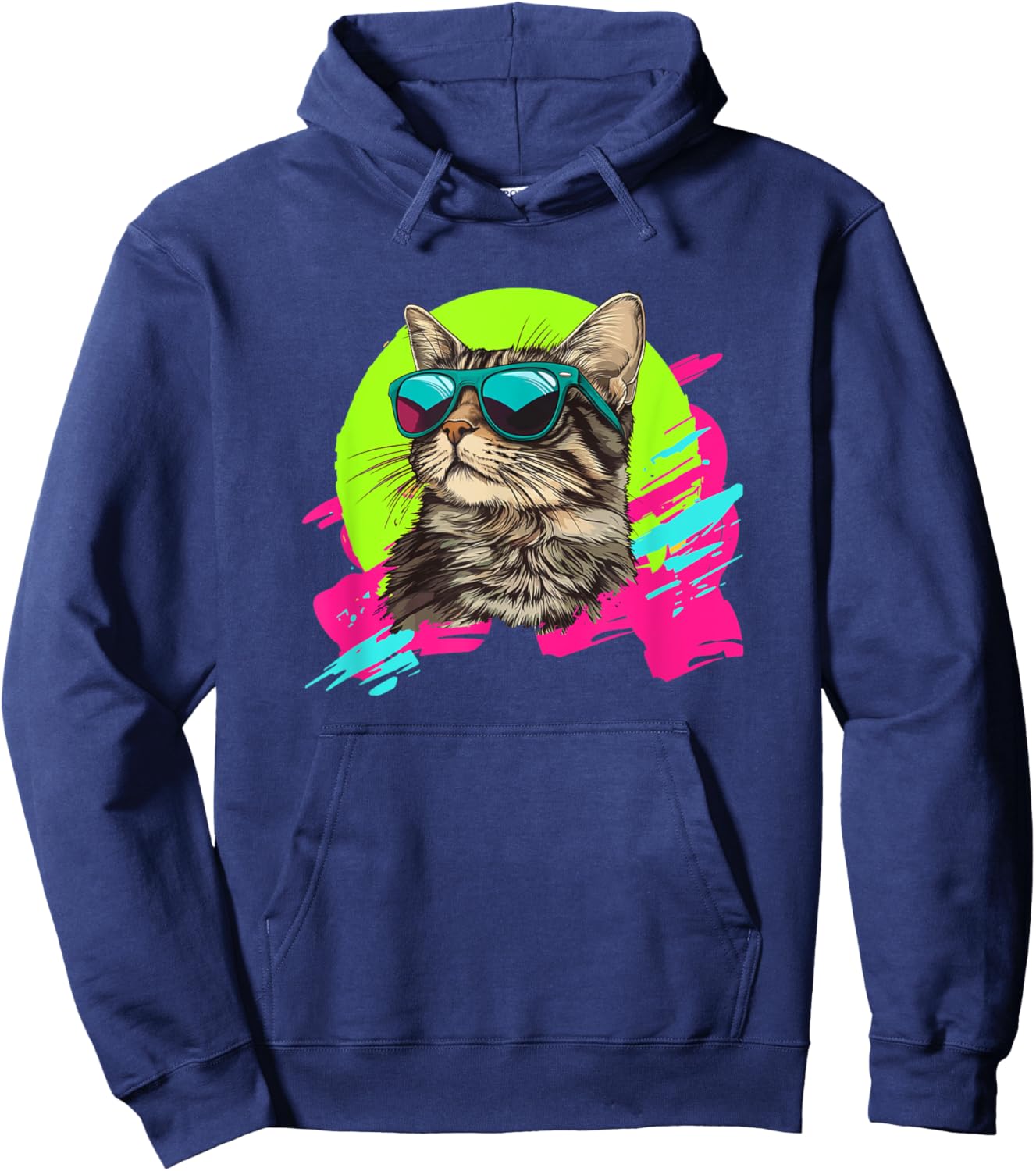 Retro Vintage Brown Tabby Cat Lover Men Women Girls Kids Hoodie - Hoodie | Navy