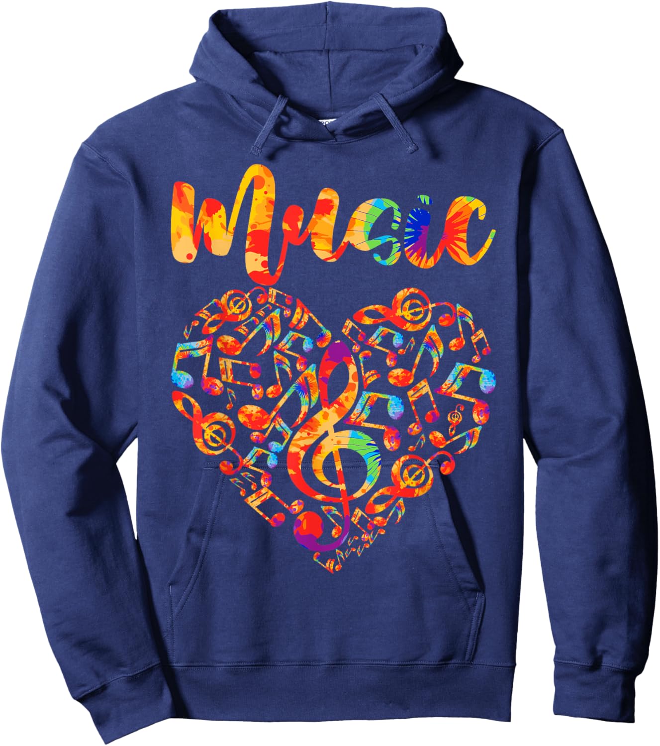 Musician Musical Instrument Music Notes Treble Clef Hoodie - Hoodie | Navy