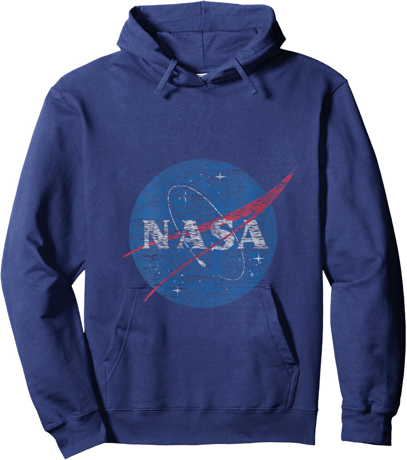 NASA Distressed Vintage Classic Logo V-Neck Hoodie - Hoodie | Navy