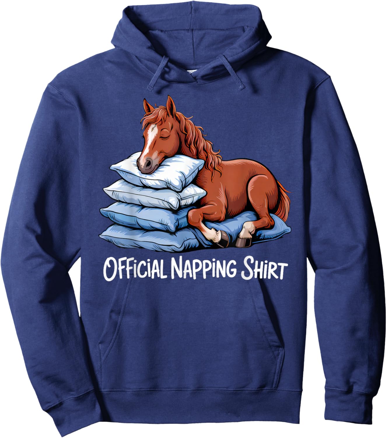 Funny Horse Sleeping Horse Lover Official Napping Cute Hoodie - Hoodie | Navy