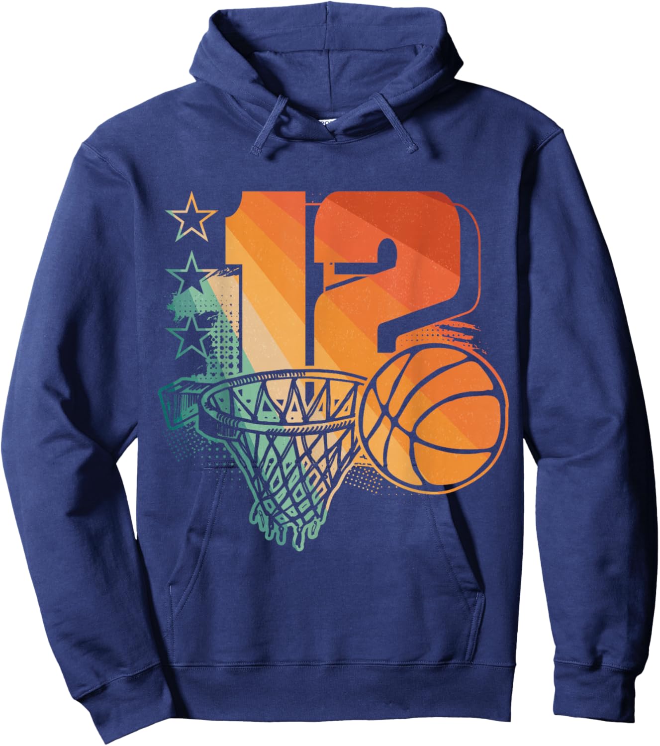 12th Birthday Boy Basketball Player Basketball 12 Years Old Hoodie - Hoodie | Navy