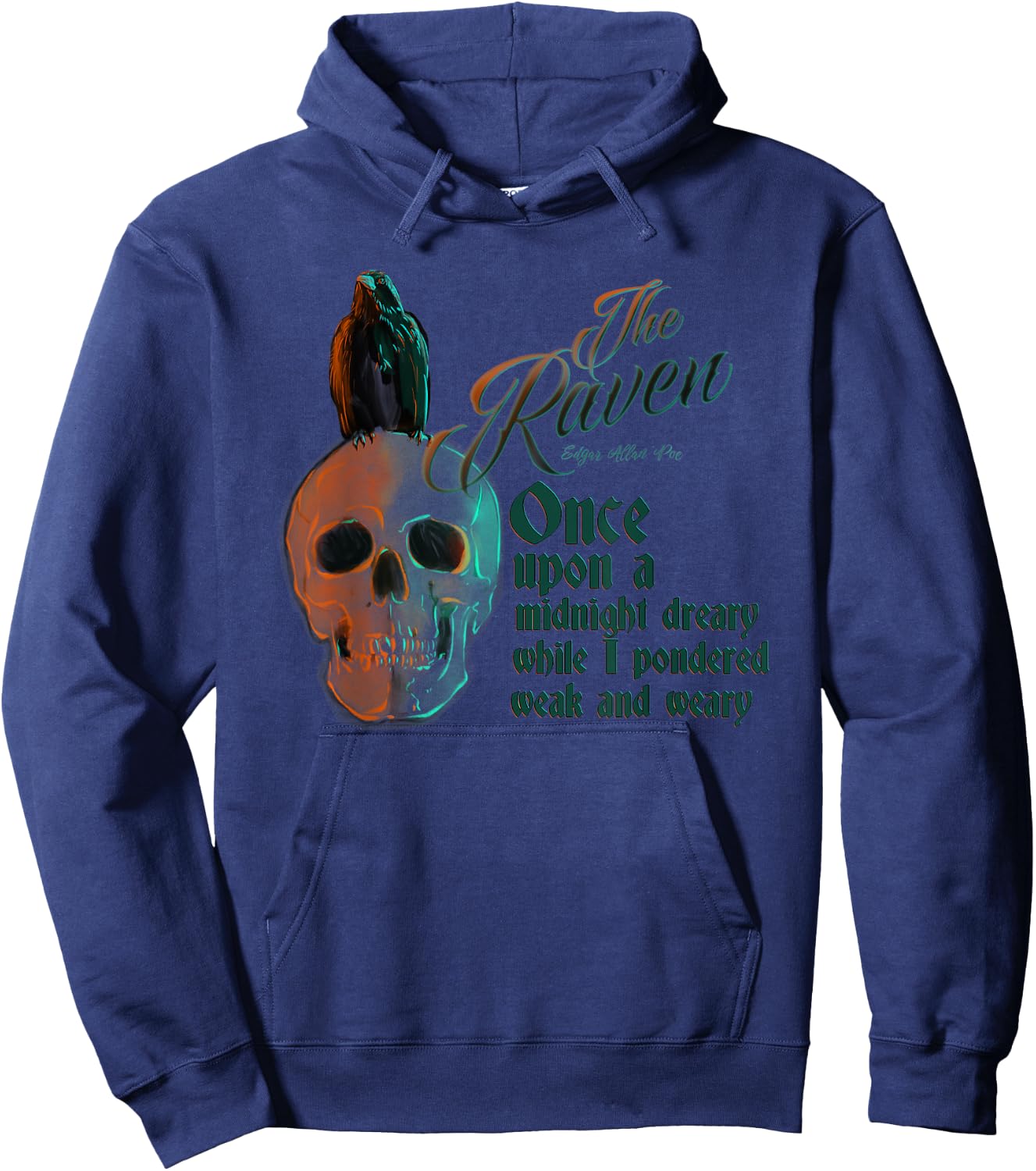 The Raven, Edgar Allan Poe, Fan Art and gifts Hoodie - Hoodie | Navy