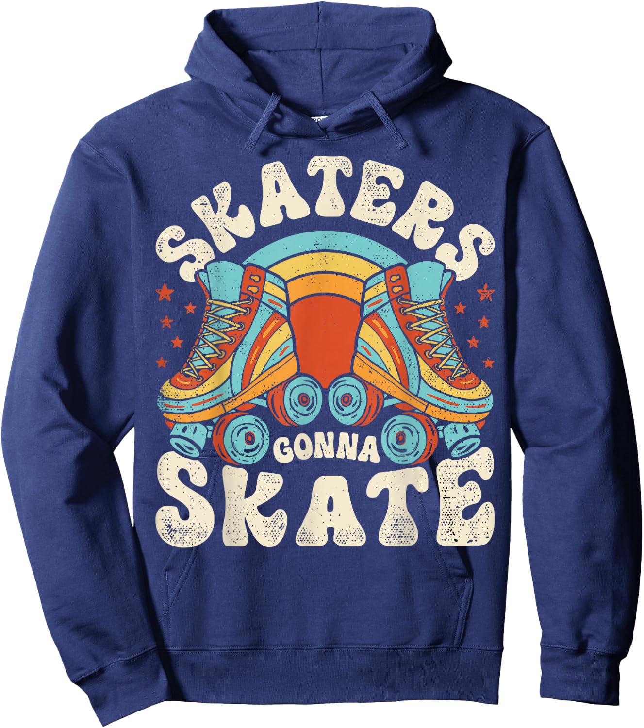 Roller Skating Funny Skaters Gonna Skate Retro 70s 80s Girls Hoodie - Hoodie | Navy