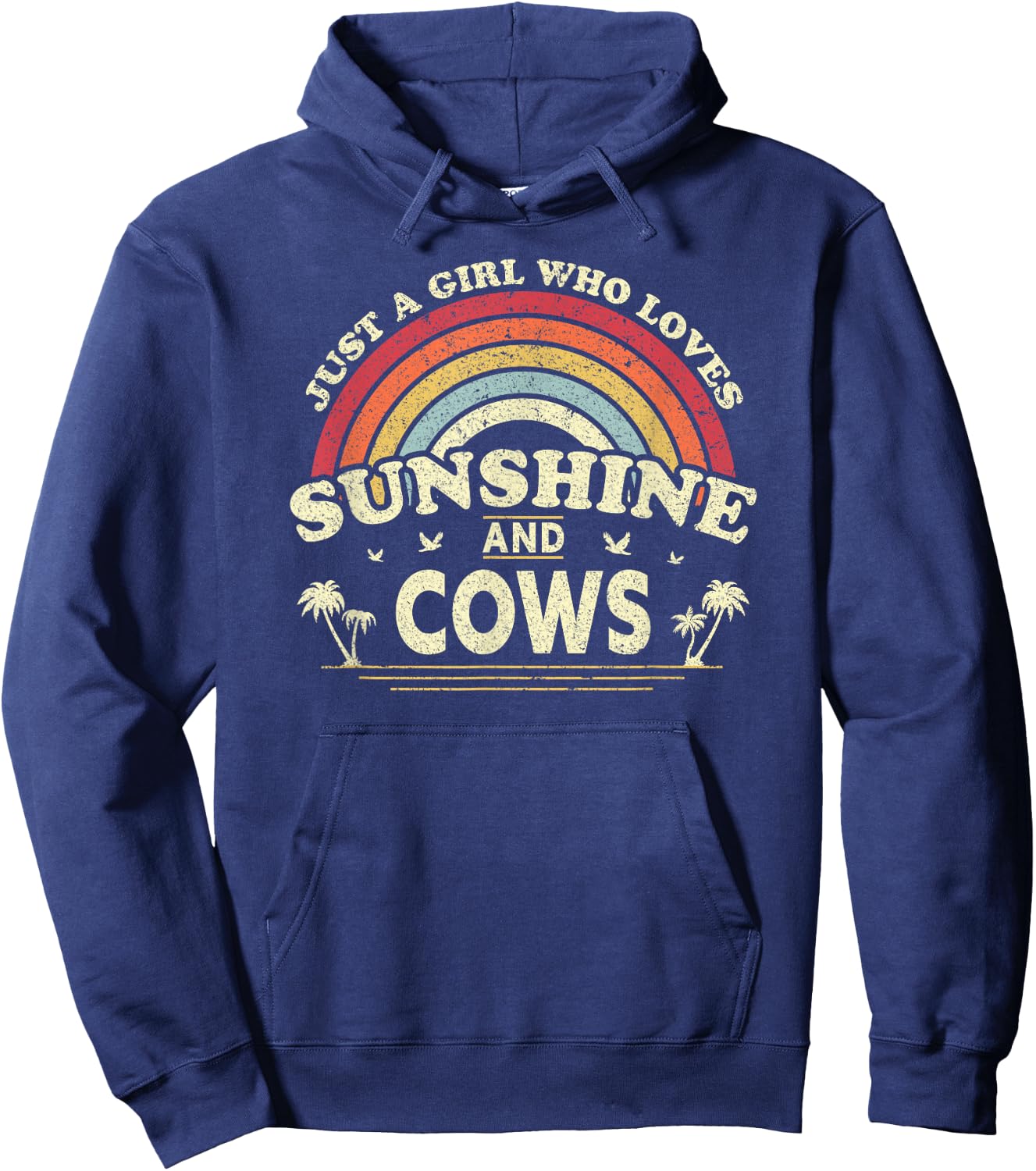 Cow Shirt. Just A Girl Who Loves Sunshine And Cows Hoodie - Hoodie | Navy