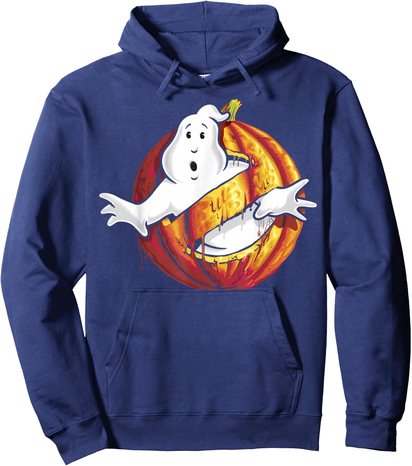 Ghostbusters Classic Logo Halloween Pumpkin Graphic Hoodie - Hoodie | Navy