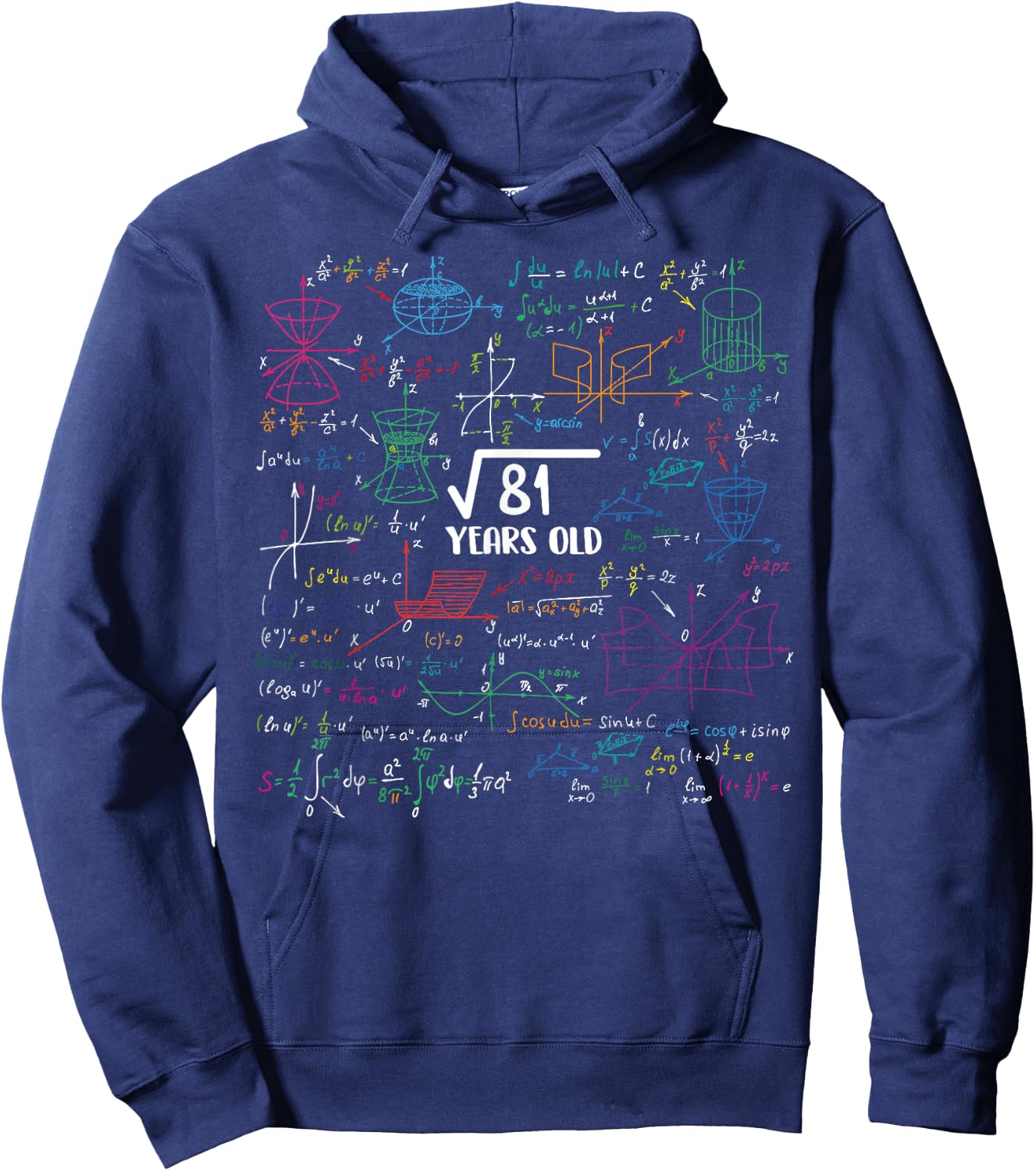 9 Year Old Math Lovers 9th Birthday Gift Square Root of 81 Hoodie - Hoodie | Navy