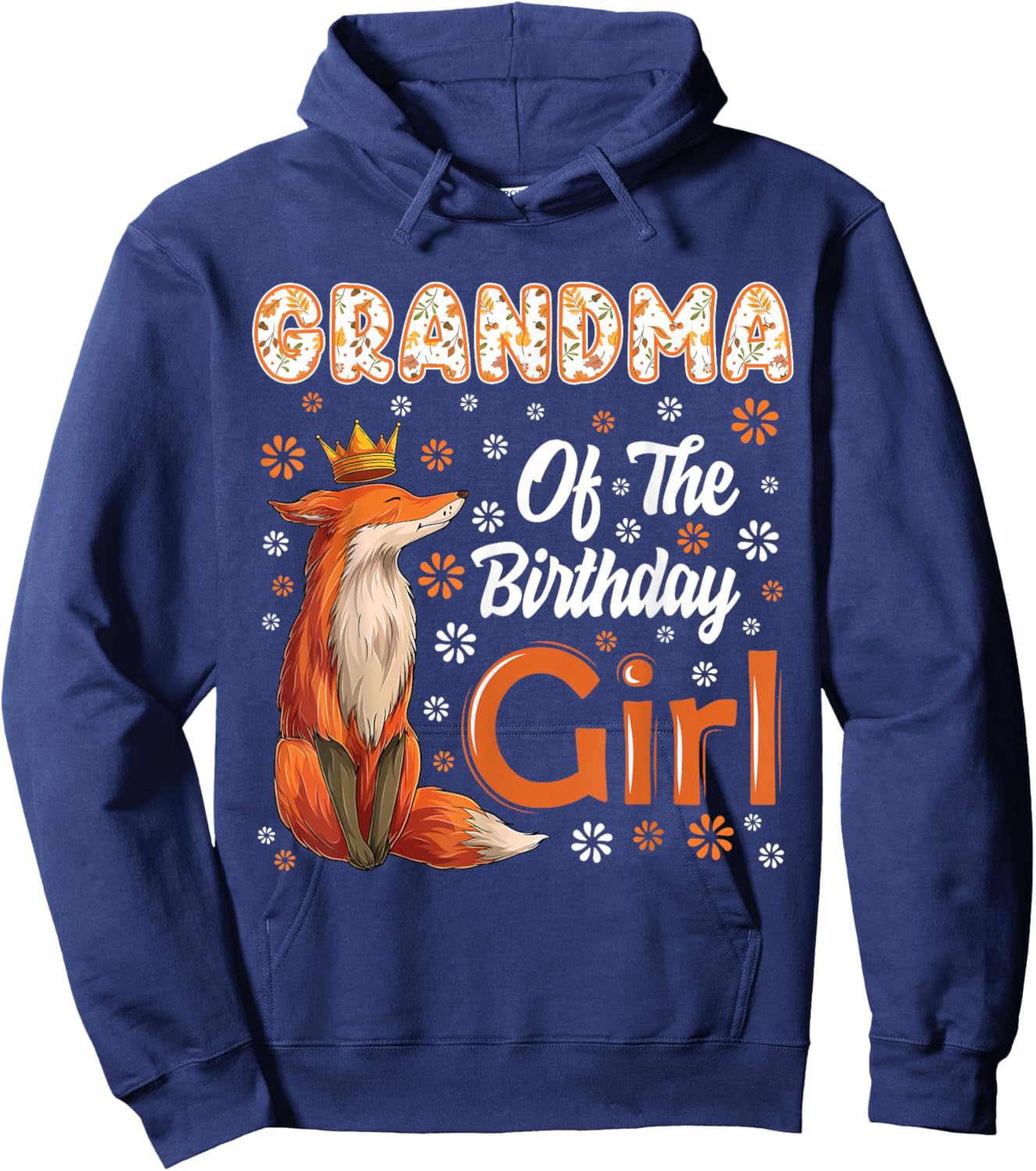 Grandma Fox Animal Lovers Birthday Girl Fox B-day Family Hoodie - Hoodie | Navy
