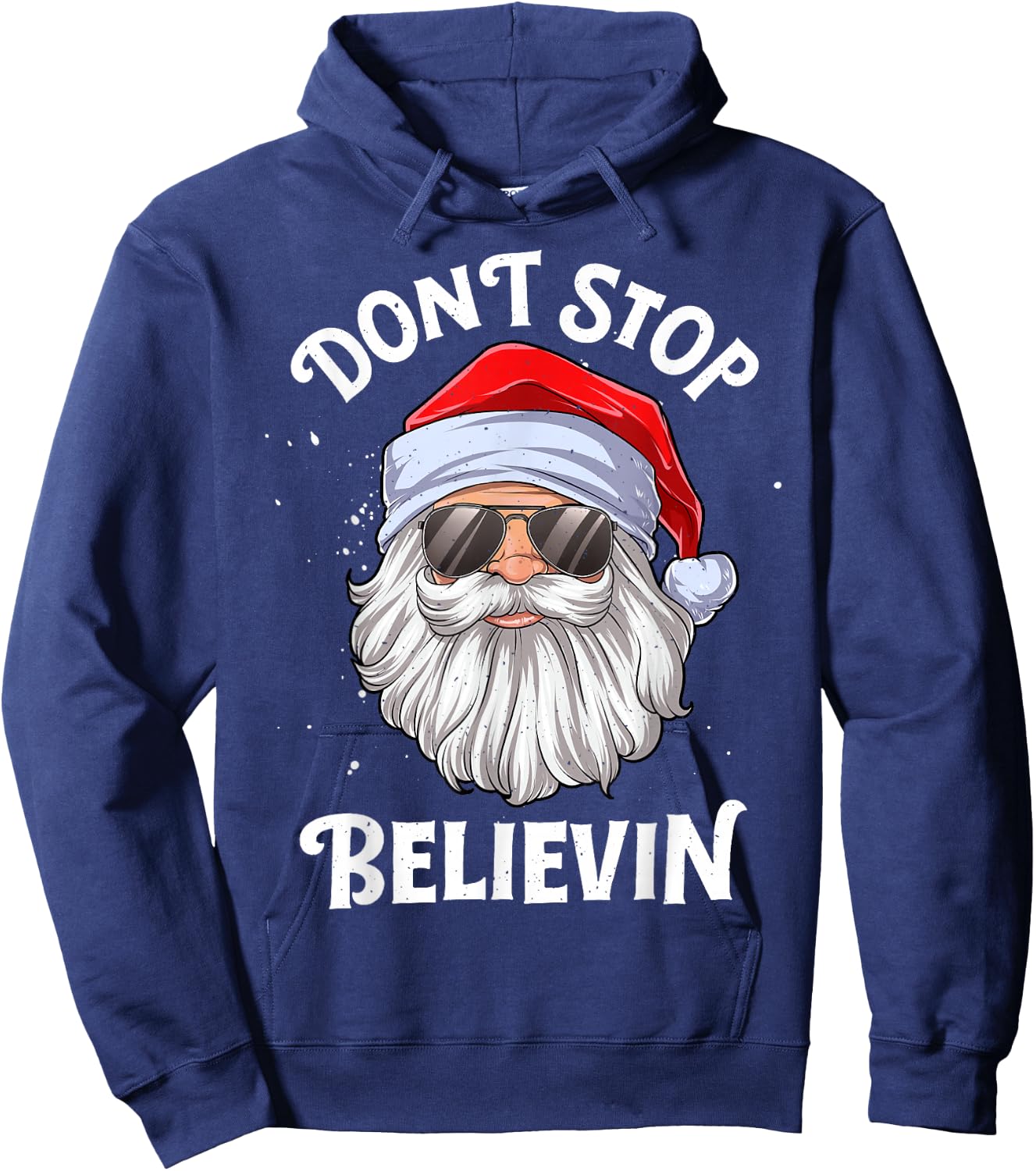 Don't Stop Believin Santa Funny Christmas Boys Kids Gifts Hoodie - Hoodie | Navy