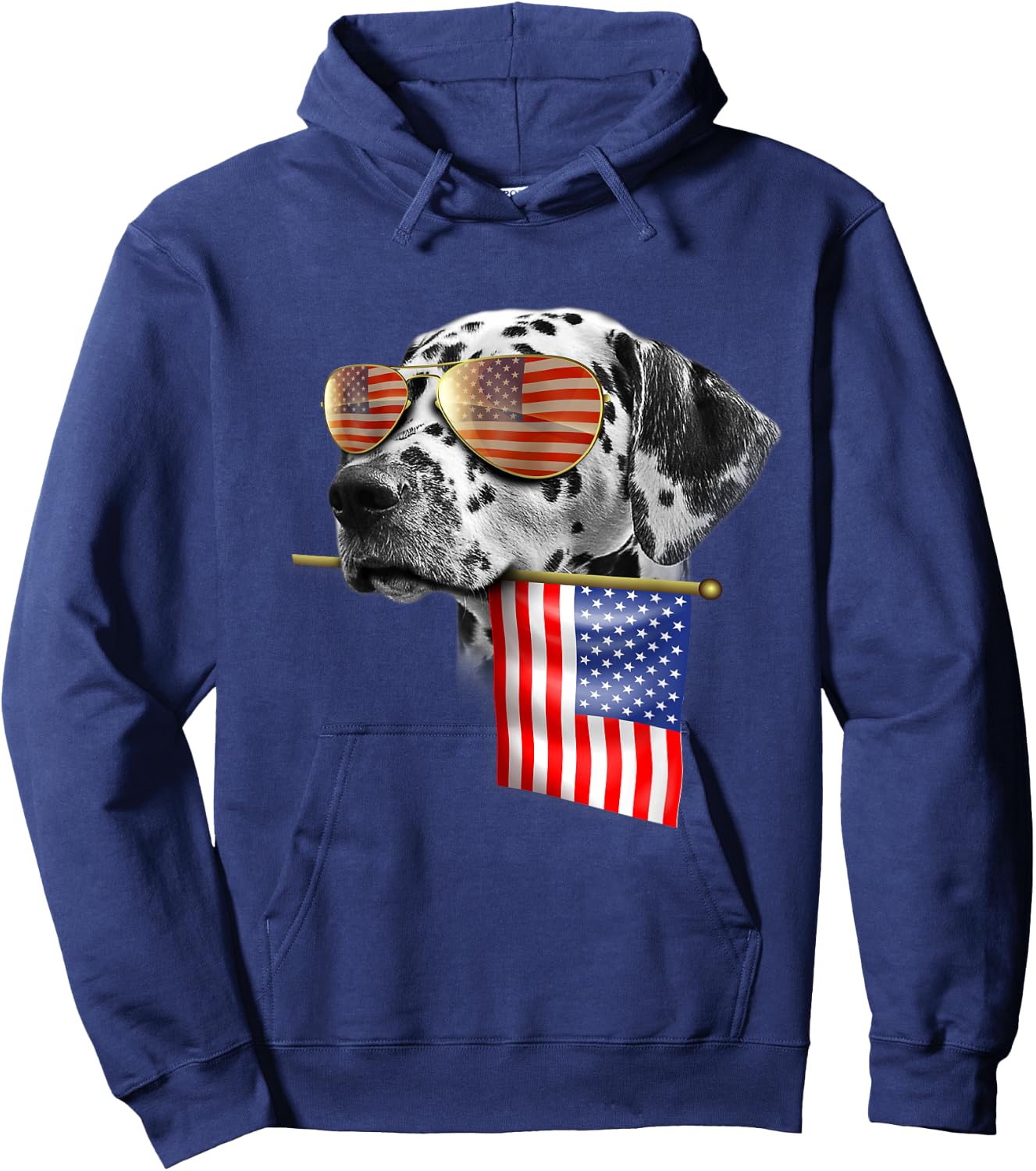 4th of July Shirt Fun American Flag Dalmatian Dog Lover Gift Hoodie - Hoodie | Navy