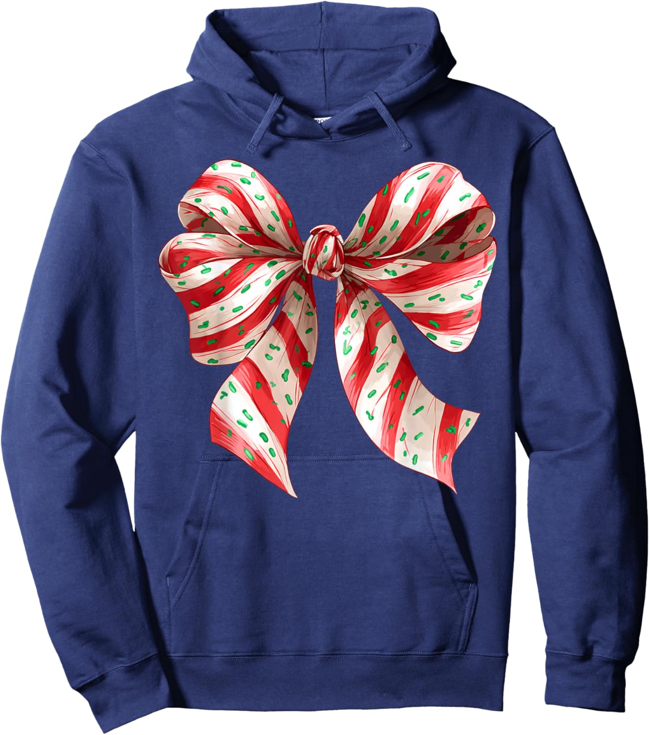 Coquette Bow Christmas Tree Cake Christmas Girls Women Hoodie - Hoodie | Navy