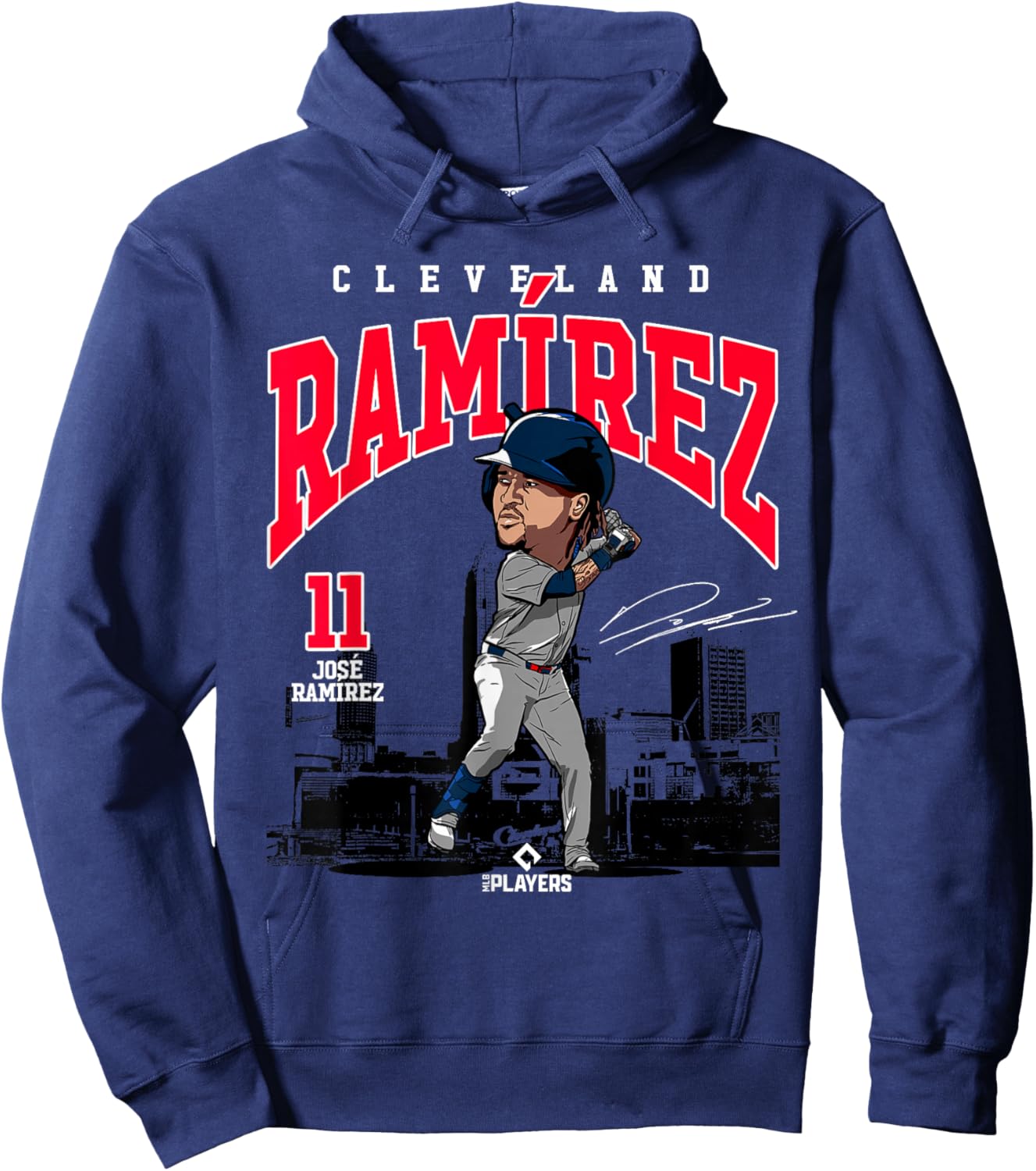 José Ramírez | Cleveland Baseball MLB Players | MLBJRAM4030 Hoodie - Hoodie | Navy