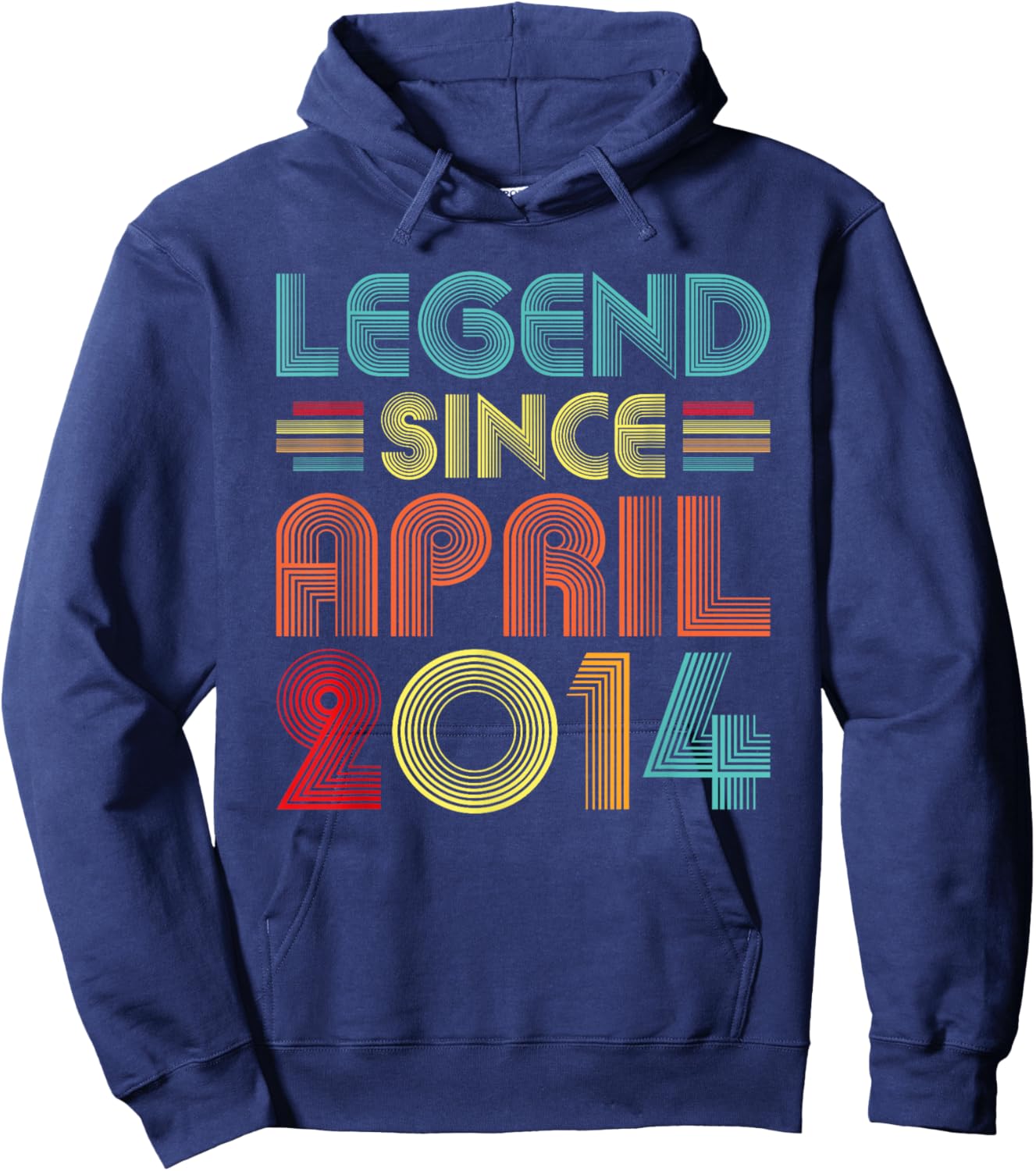 Legend Since April 2014 Birth Of Birthday 2014 Vintage Idea Hoodie - Hoodie | Navy