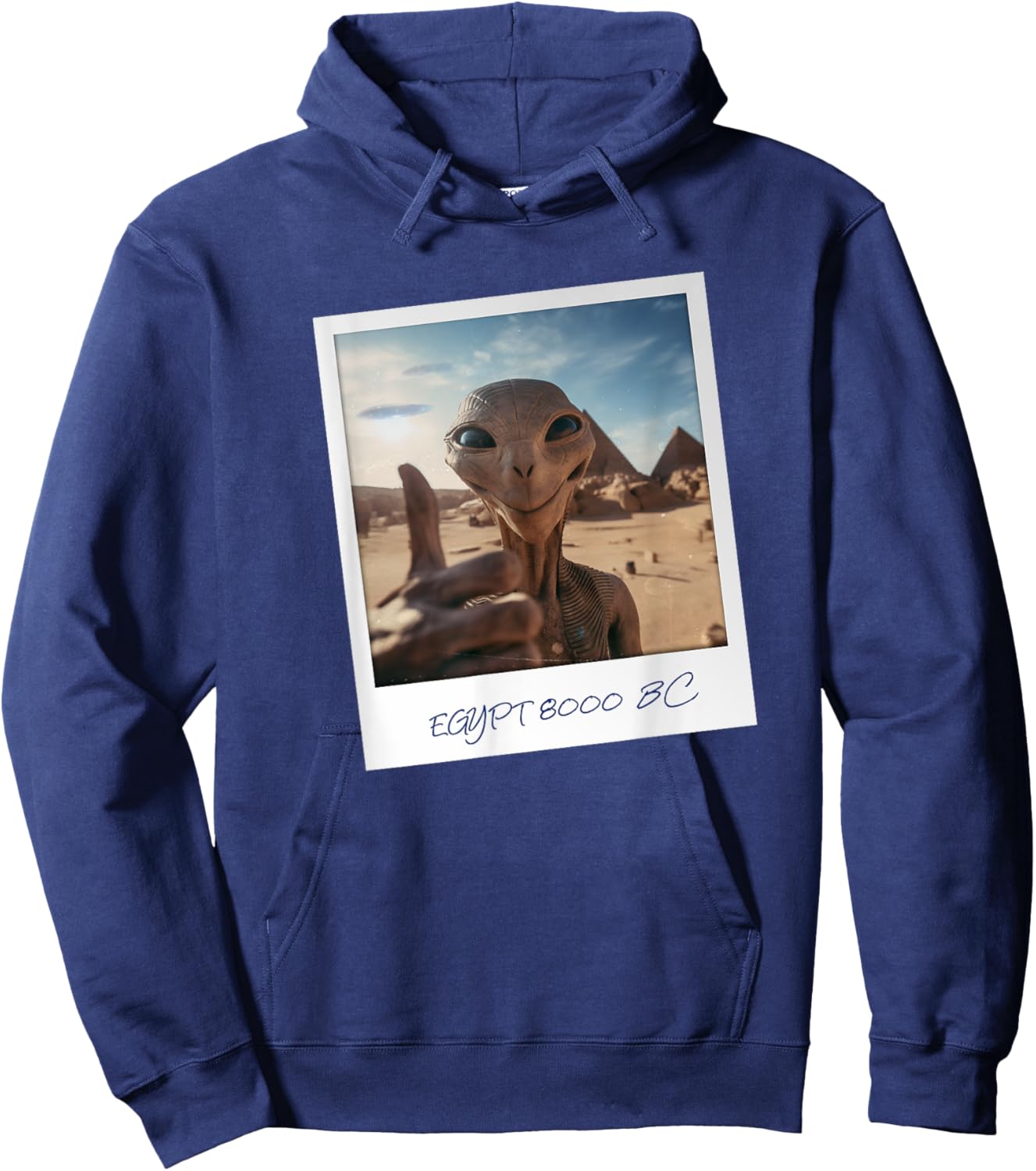 Aliens Building Pyramids UFO Conspiracy Theory Sarcasm Hoodie - Hoodie | Navy