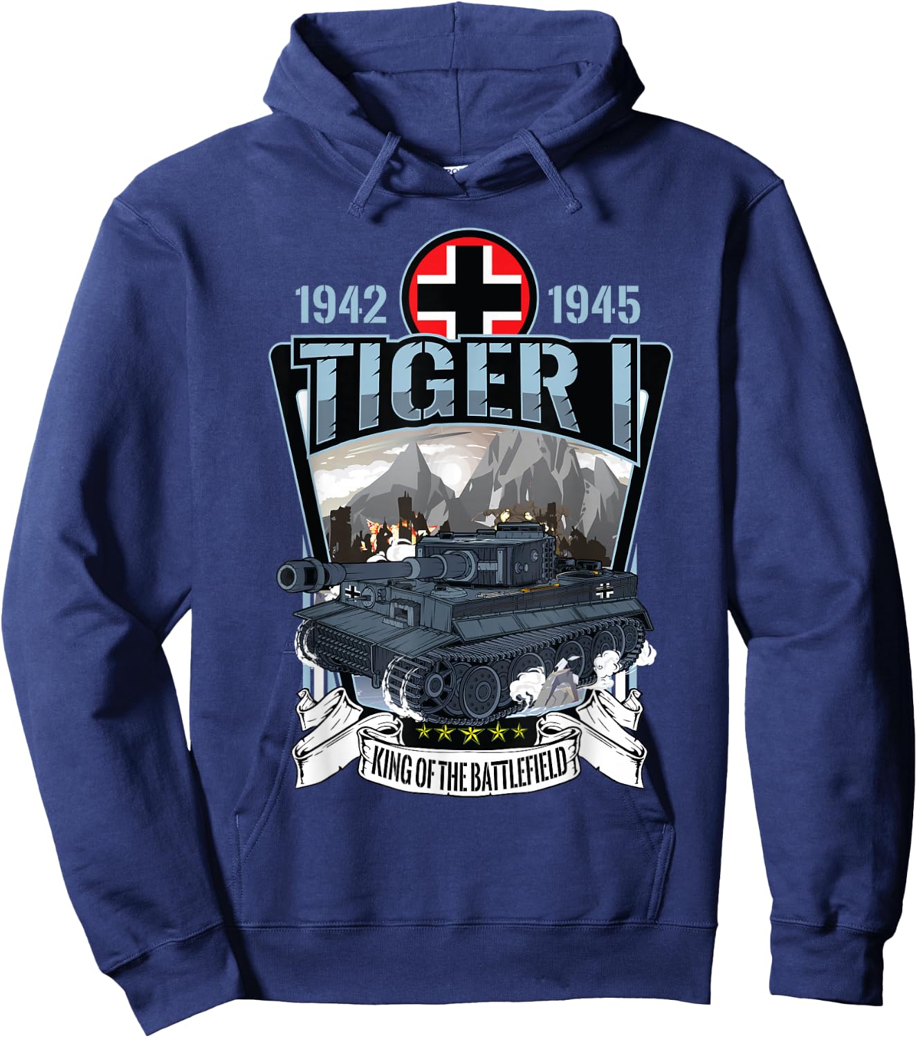 Vintage World War 2 German Tank Tiger I (1) Gift Hoodie - Hoodie | Navy