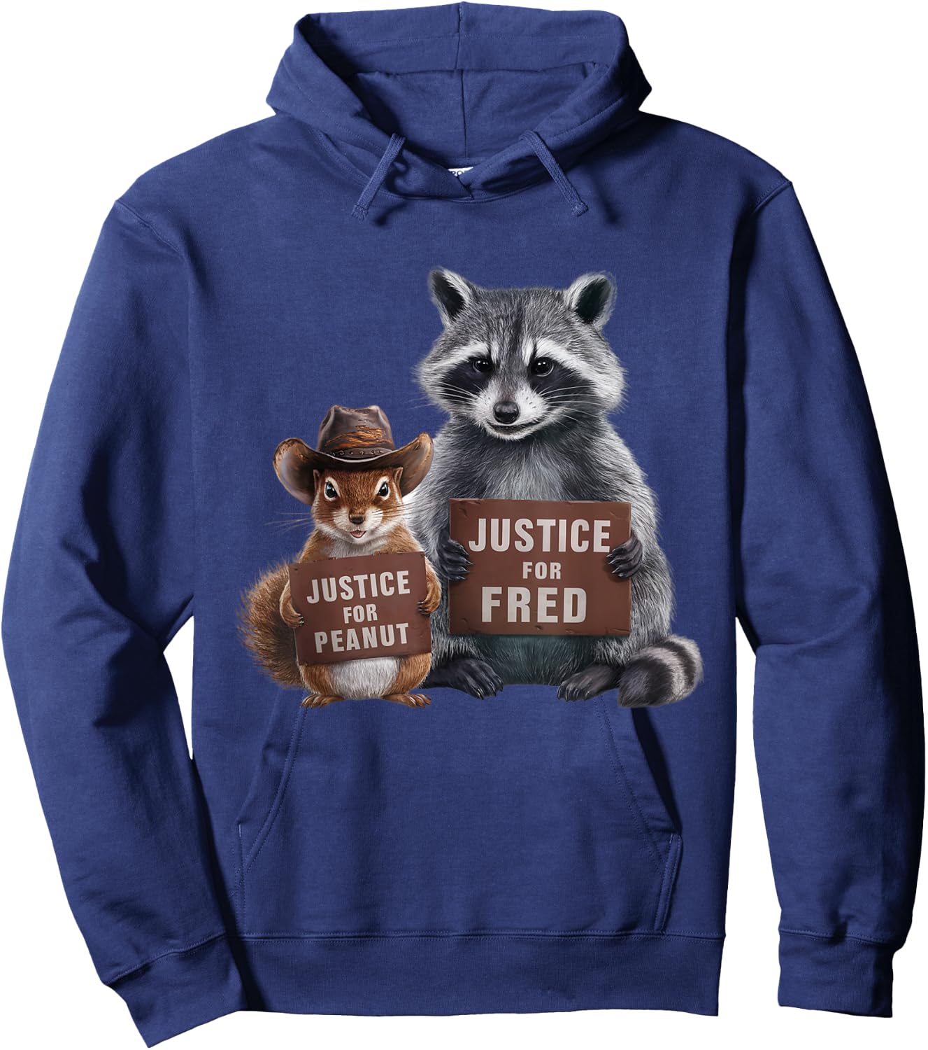 Justice For Peanut And Fred -Kids Black Cartoon Classic Hoodie - Hoodie | Navy
