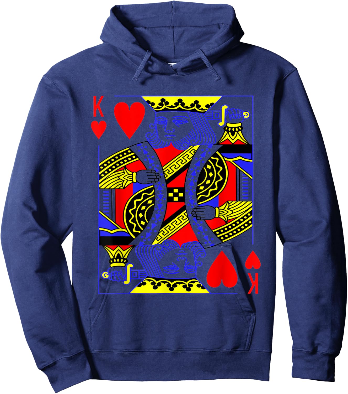 Funny King of Hearts Costume Magic Poker Card Math Geek Hoodie - Hoodie | Navy