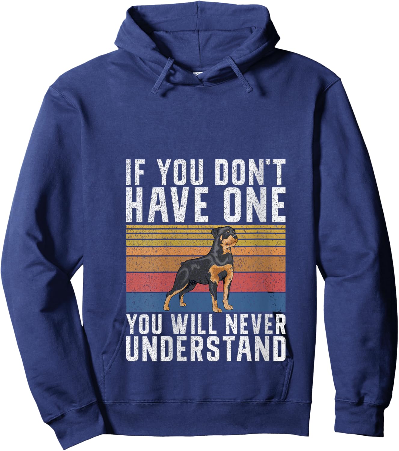 If you dont have one you will never understand Rottweiler V-Neck Hoodie - Hoodie | Navy