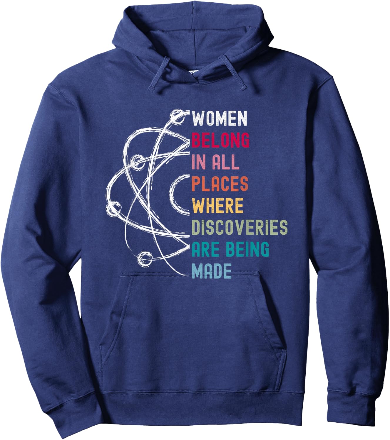 Women Belong in Science, Feminist and STEM Girls Empowerment Hoodie - Hoodie | Navy