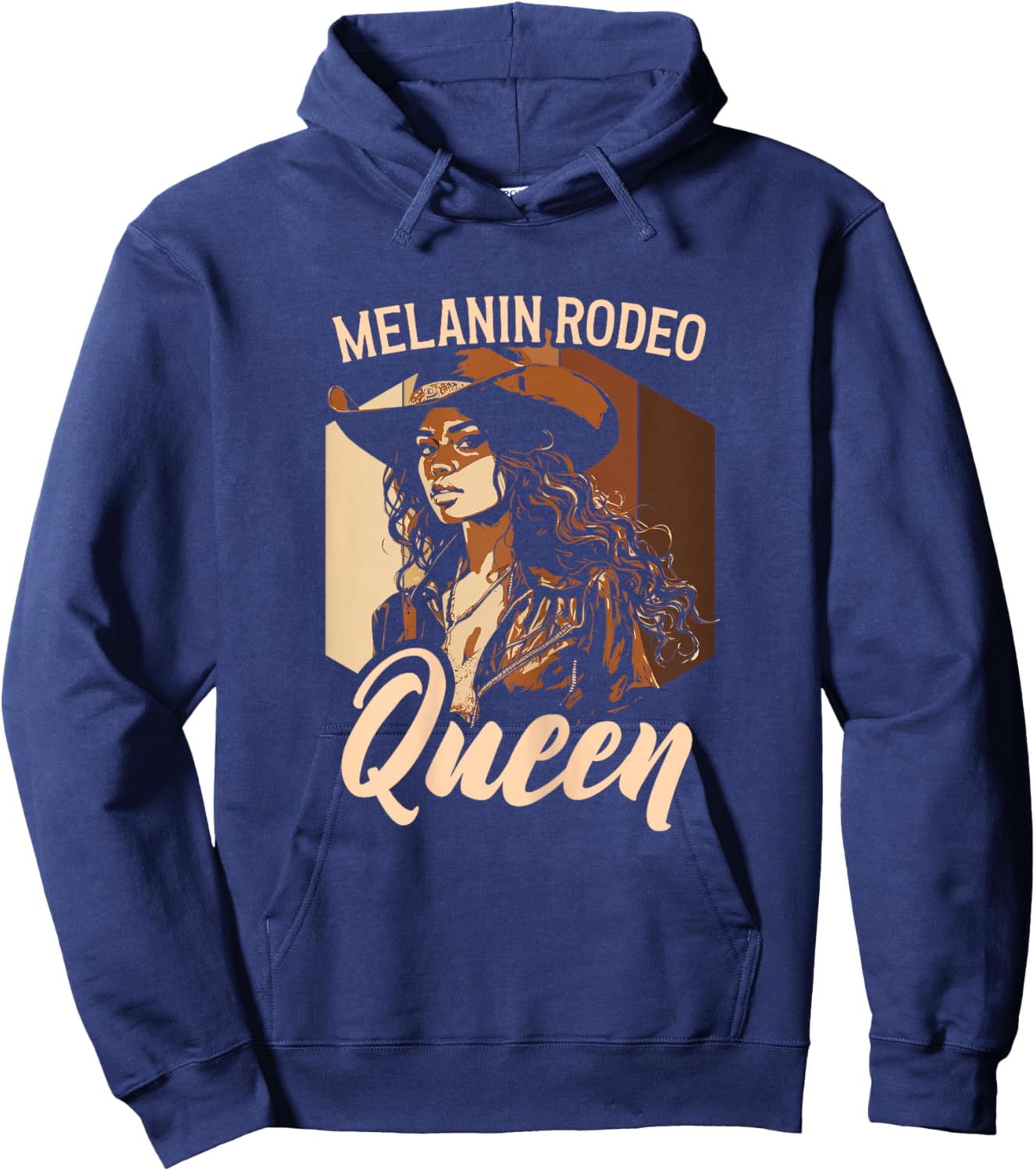 Melanin Rodeo Queen Bronc Riding African American Hoodie - Hoodie | Navy