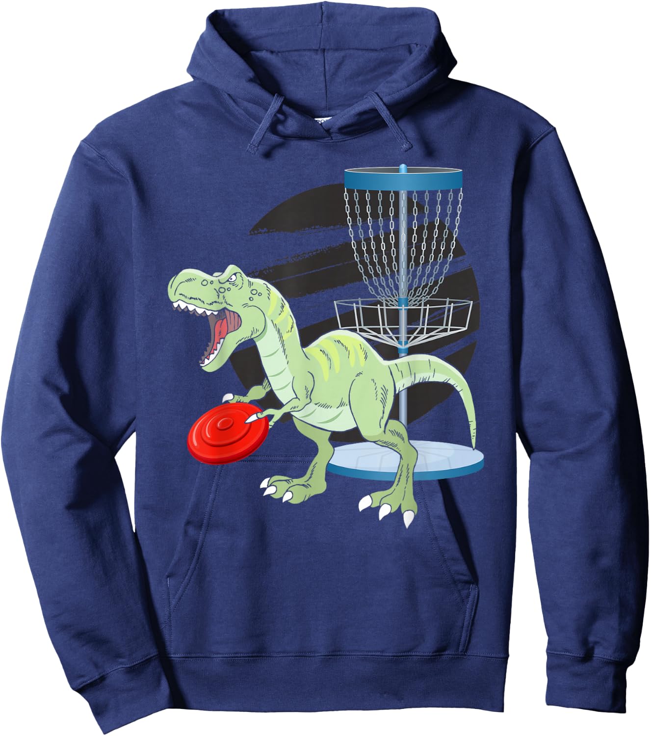 T Rex Frisbee Dinosaur Recreational Tosser Dino Disc Golf Hoodie - Hoodie | Navy