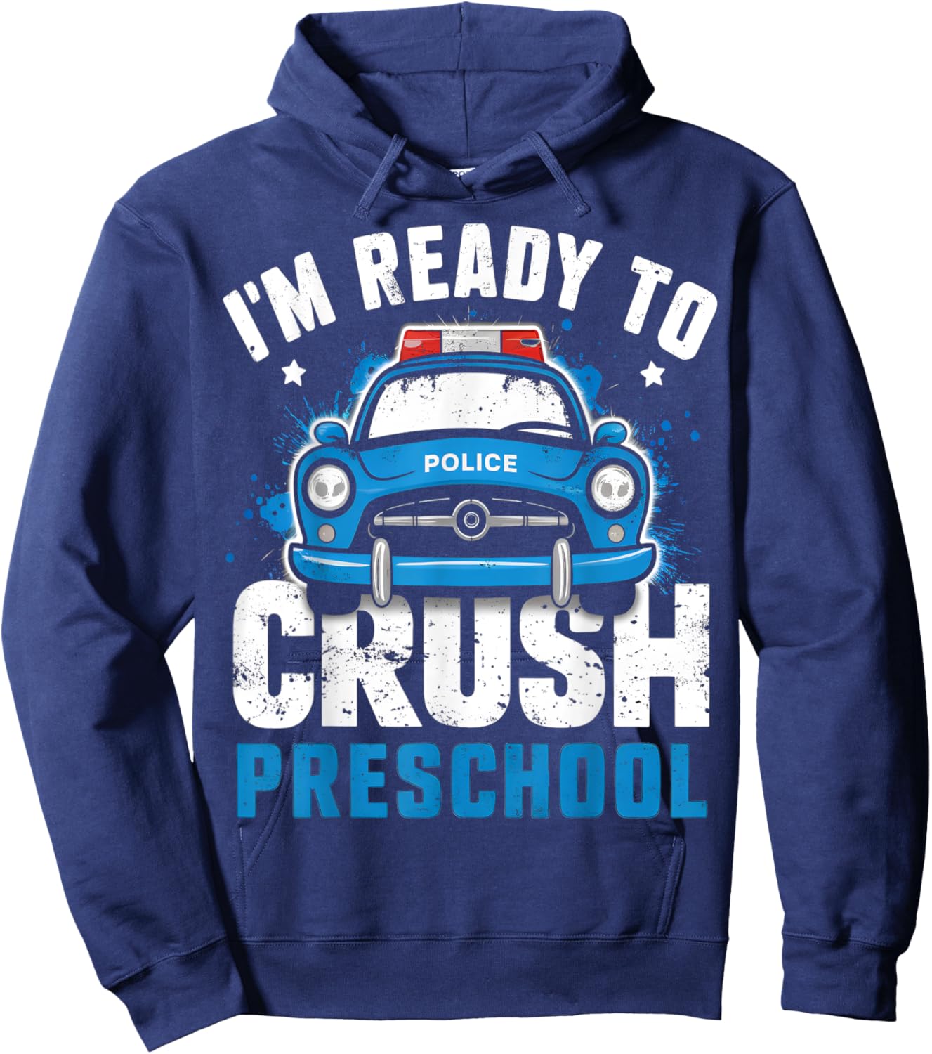 Back To School First Day Of Preschool Police Car Boys Hoodie - Hoodie | Navy
