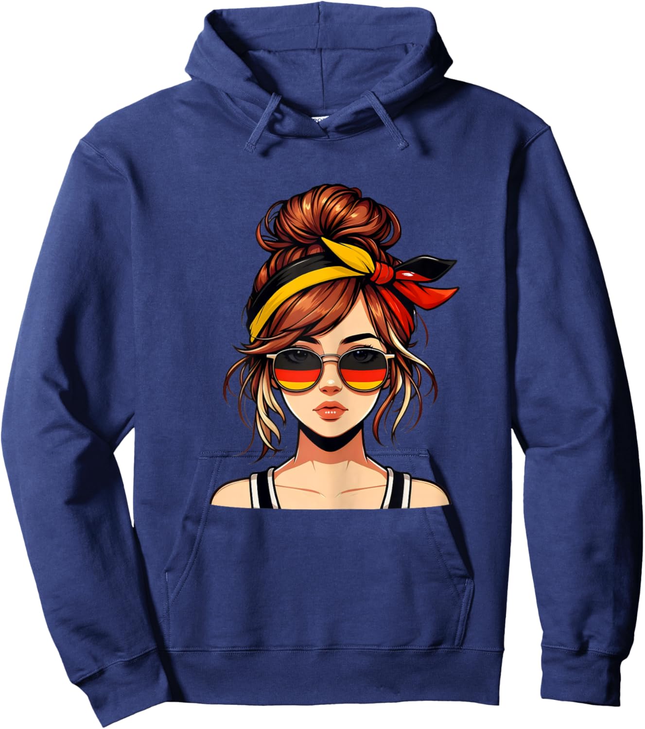 German Girl Deutsches Mädchen Deutschland Flagge Hoodie - Hoodie | Navy