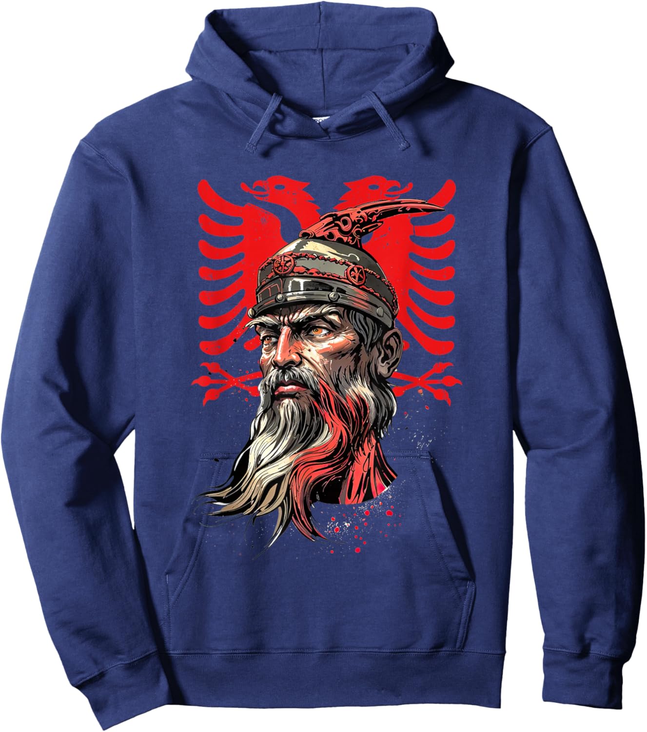Skanderbeg Albania and Kosovo flag for a proud Albanian Hoodie - Hoodie | Navy