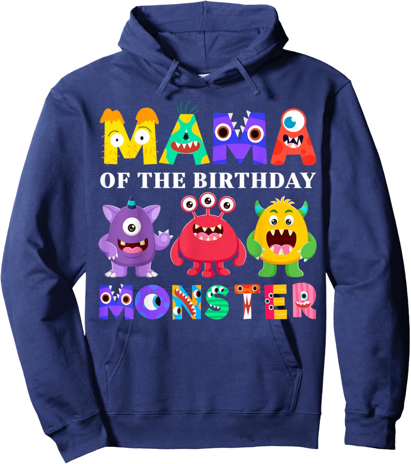 Mama Little Monster Kids 1st Birthday Party Family Monster Hoodie - Hoodie | Navy