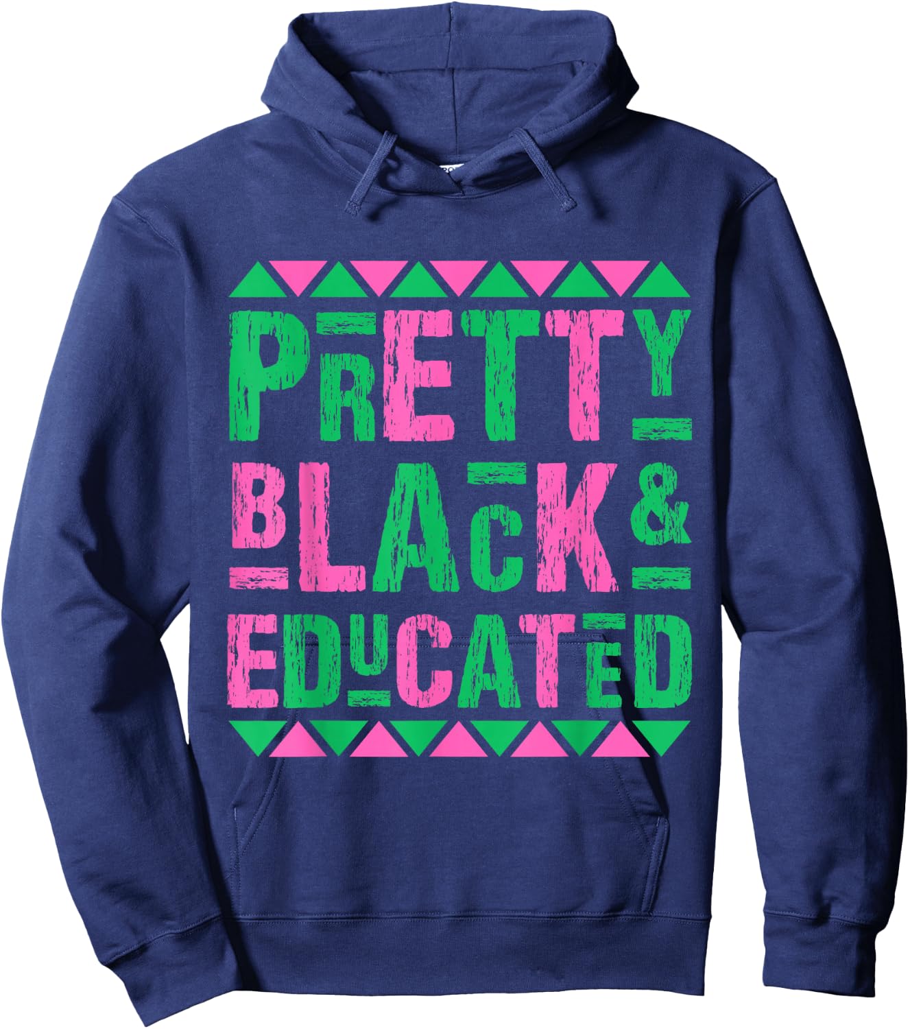 Vintage Alpha Pretty Black And Educated Alpha Hand Sign 1908 Hoodie - Hoodie | Navy