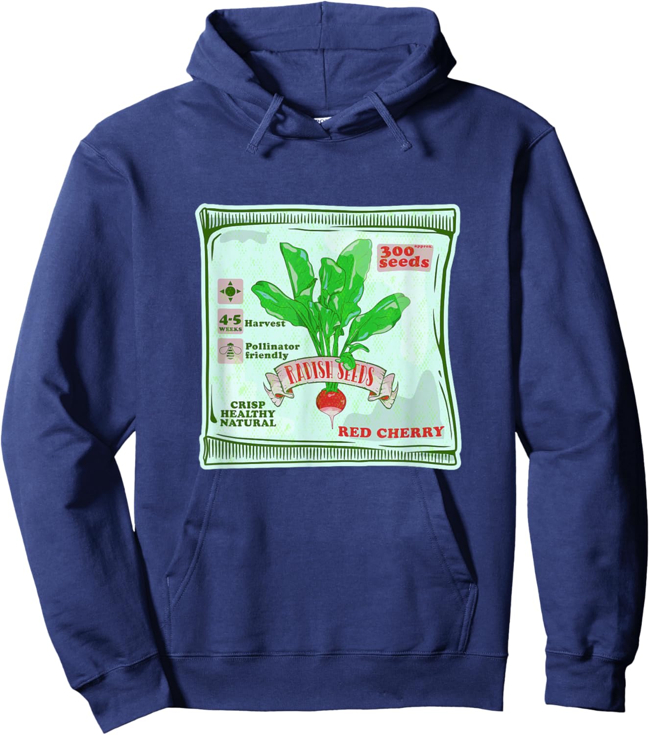 Radish seeds packet growing vegetables Hoodie - Hoodie | Navy